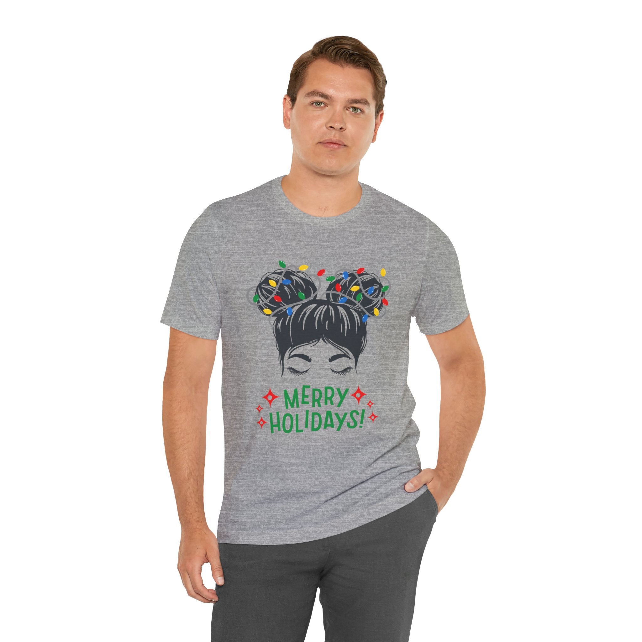 Festive Holiday Tee - Merry Holidays Graphic, Unisex Jersey Short Sleeve Shirt, Christmas Apparel, Seasonal Gift, Cozy Vibes