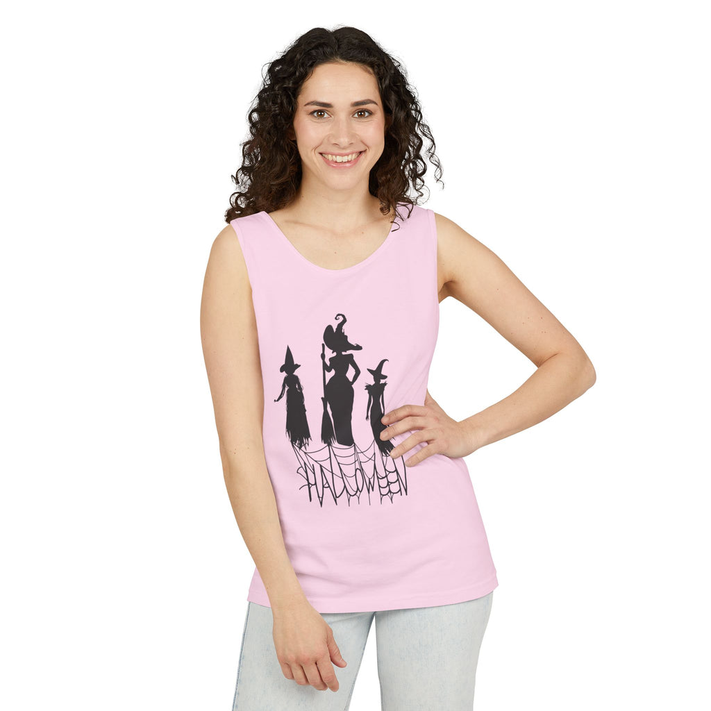 Halloween Witches Tank Top, Spooky Summer Shirt, Unisex Beach Wear, Fall Festival Apparel, Halloween Party Top