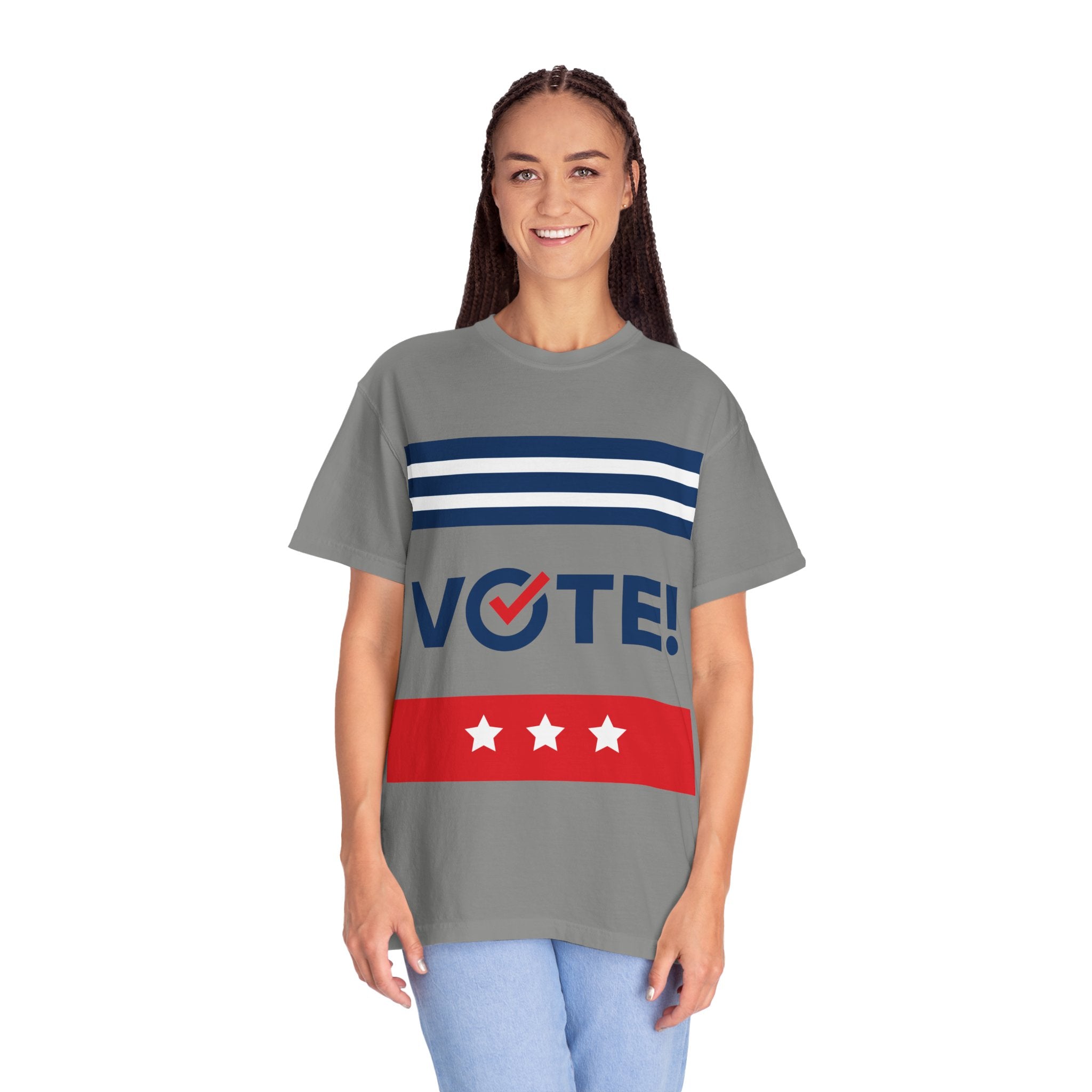 Vote! Garment-Dyed T-Shirt | Unisex Voter Apparel, Election Day Outfit, Political Statement Tee, Casual Advocacy Shirt, Gift for Activists