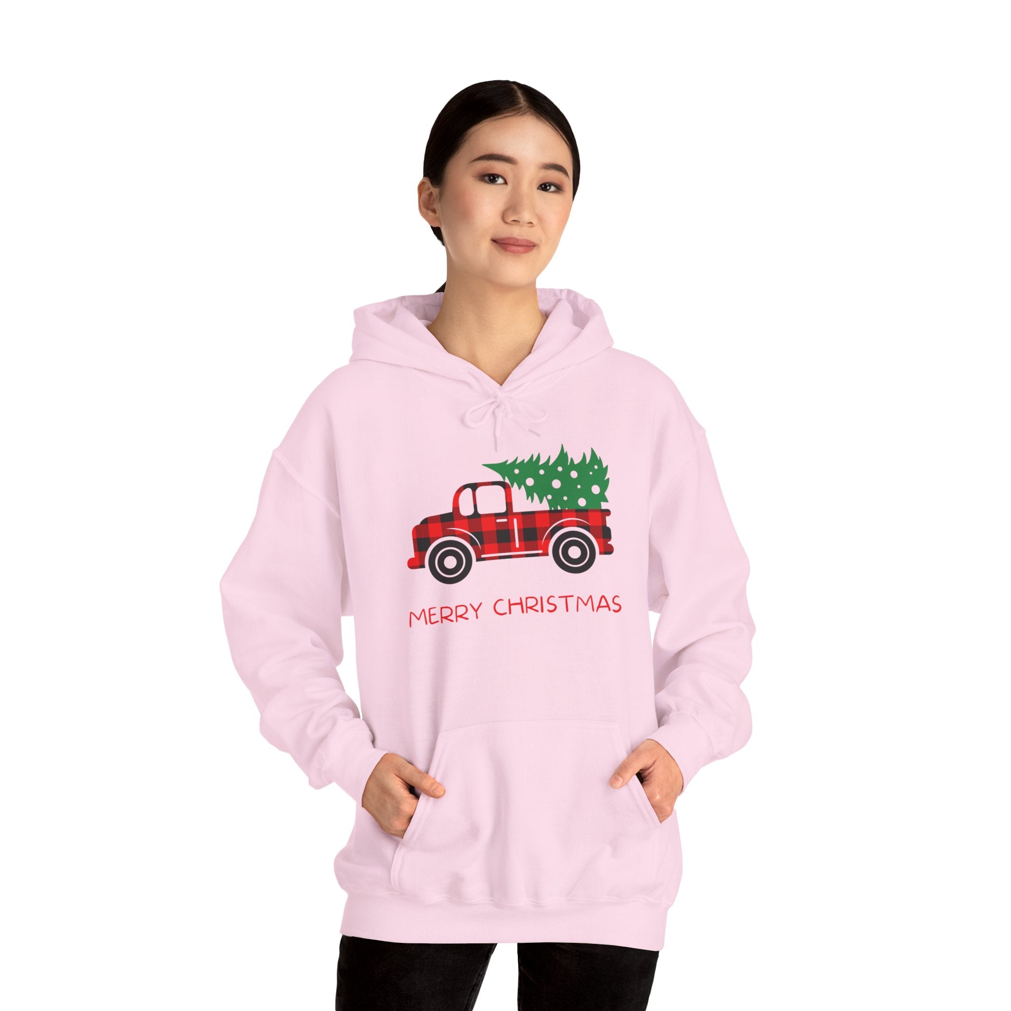 Merry Christmas Truck Hoodie, Festive Sweatshirt, Holiday Gift, Cozy Winter Apparel, Unisex Christmas Wear