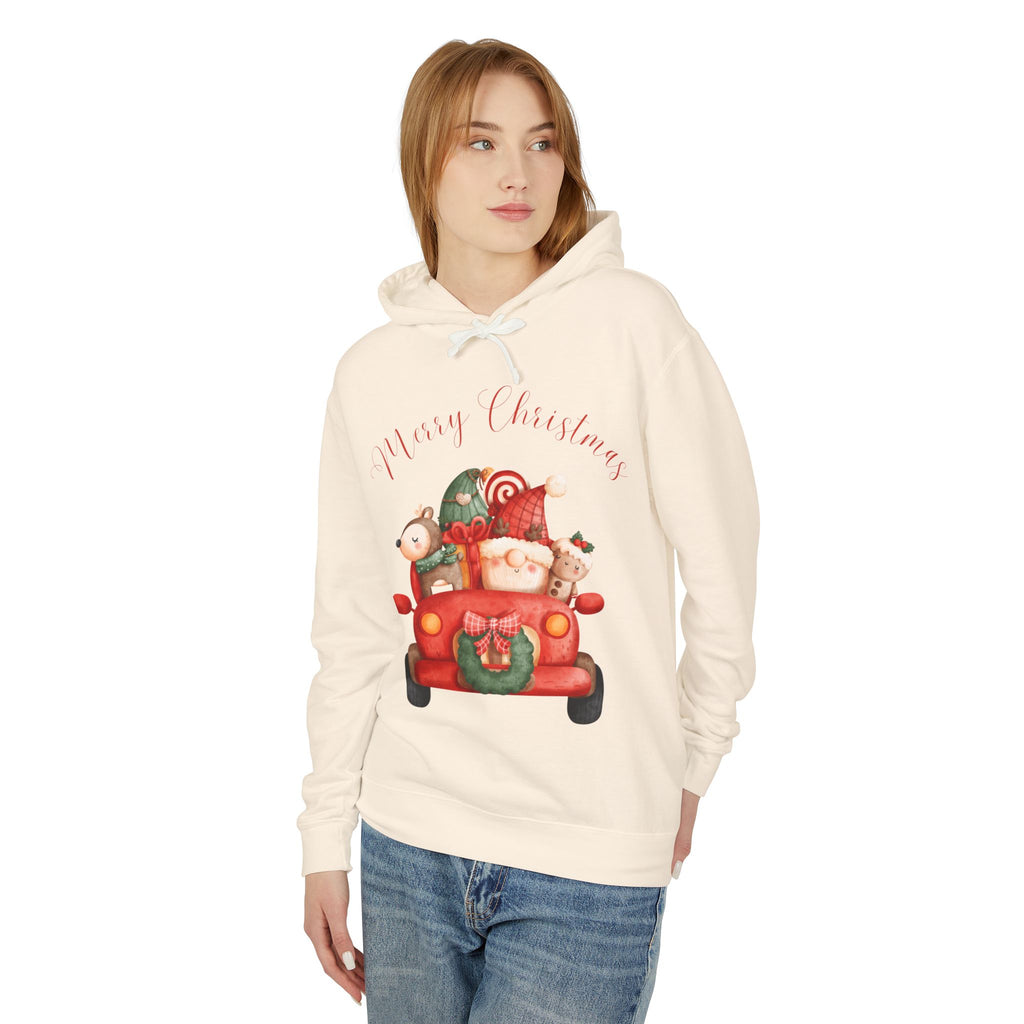 Merry Christmas Hoodie, Unisex Lightweight Sweatshirt, Holiday Gift, Cozy Christmas Sweatshirt, Festive Apparel, Christmas Outfit
