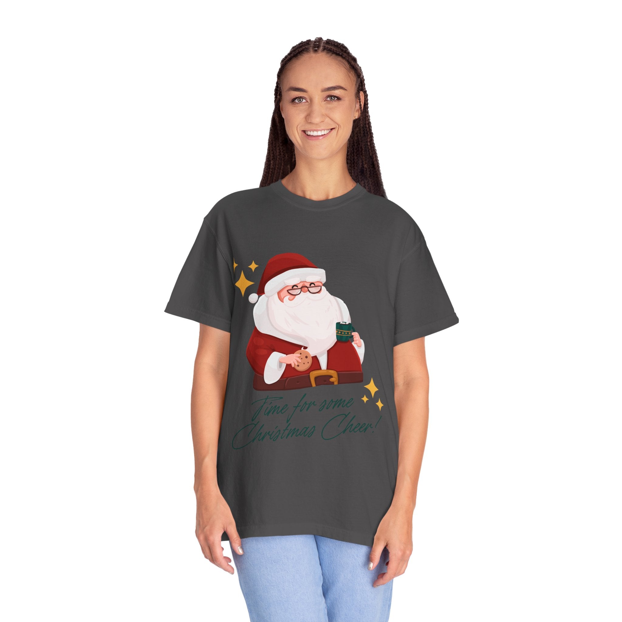 Festive Christmas T-Shirt, Holiday Apparel, Santa Graphic Tee, Unisex Christmas Gift, Seasonal Outfit, Cheerful Holiday Wear