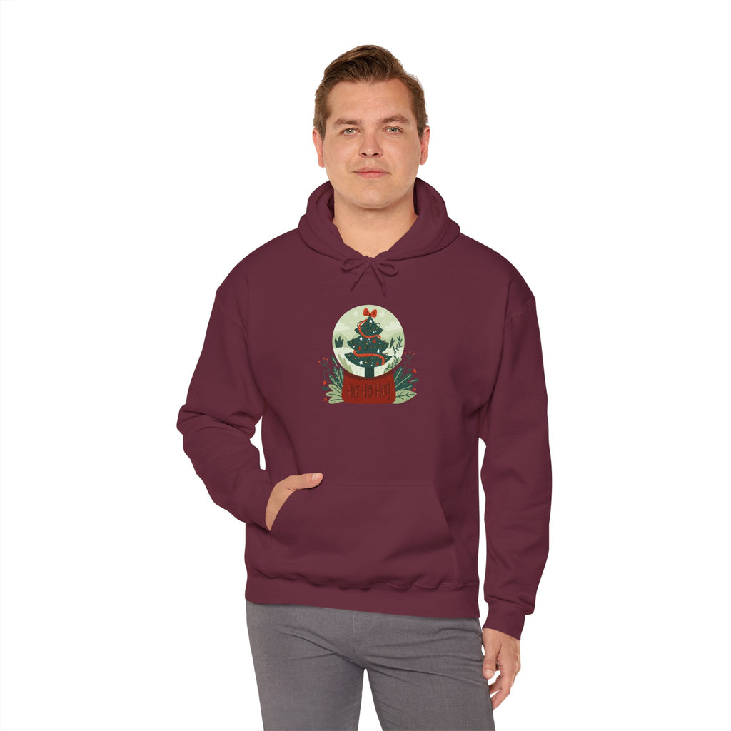 Cozy Holiday Hoodie with Snow Globe Design | Festive Gift, Winter Apparel, Christmas Sweatshirt, Unisex Hoodie, Seasonal Outfit