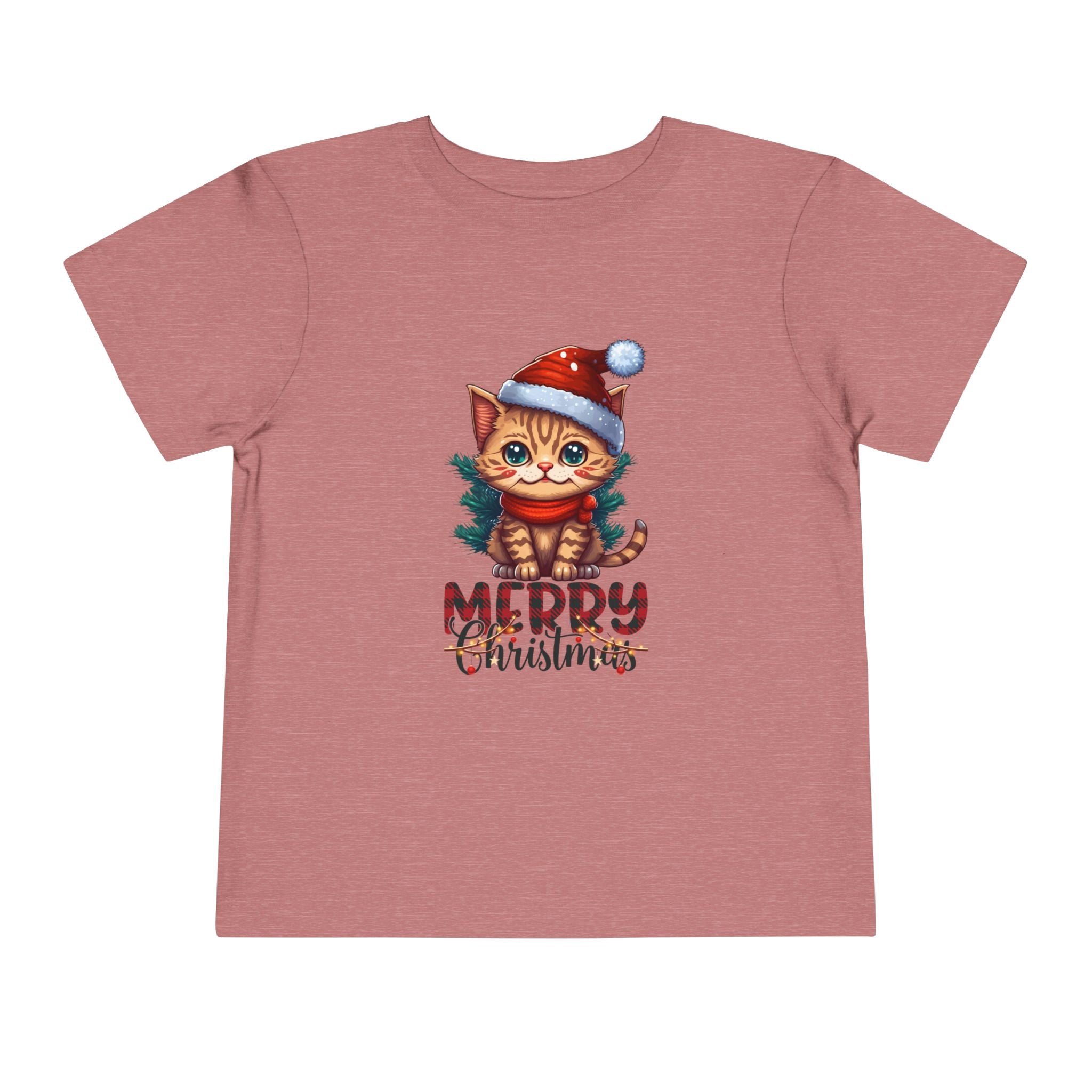Cute Christmas Cat Tee for Toddlers, Holiday Shirt, Gift for Kids, Merry Christmas Tee, Fun Winter Wear, Festive Toddler Outfit