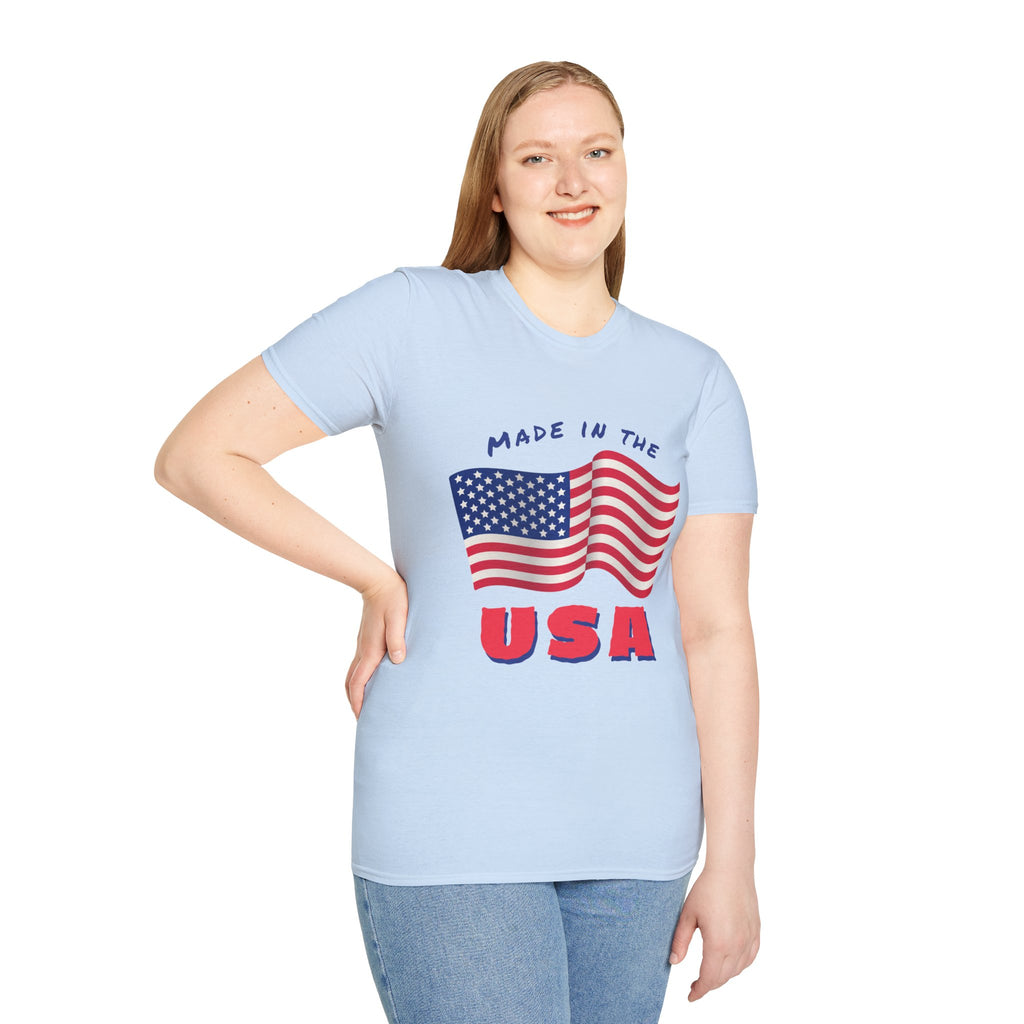 Patriotic Unisex T-Shirt, USA Flag Tee, Made in the USA Shirt, Independence Day Apparel, Gift for Veterans, Casual Wear