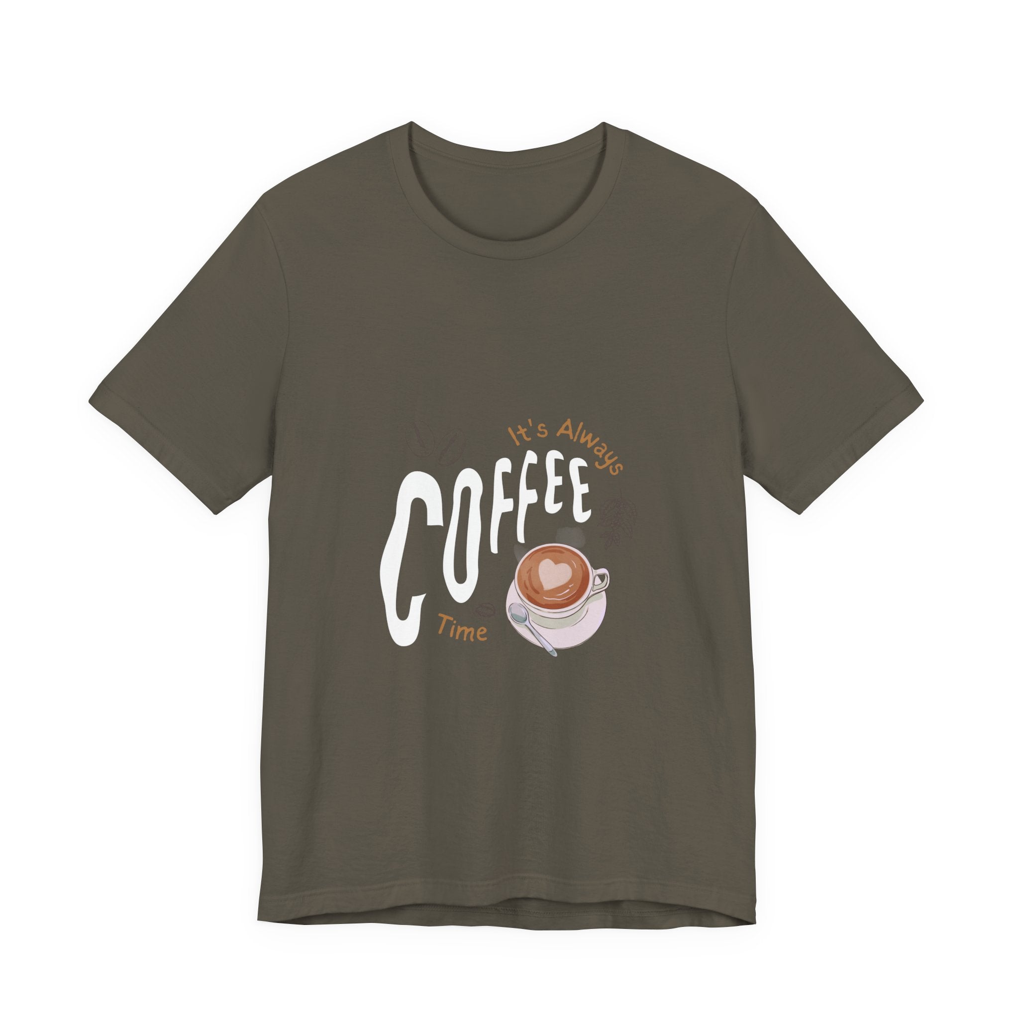 Coffee Lover Unisex Tee - It's Always Coffee Time, Relaxed Fit, Gift for Baristas, Funny Coffee Shirt, Coffee Addict Apparel