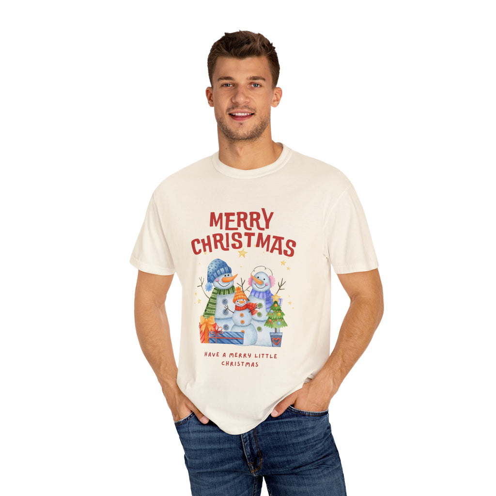 Merry Christmas Unisex Garment-Dyed T-shirt, Cozy Holiday Tee, Festive Winter Apparel, Christmas Gift, Seasonal Fashion
