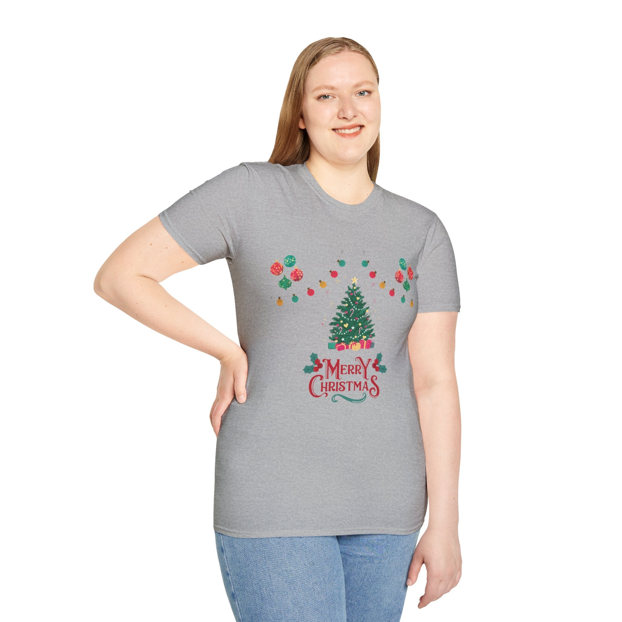 Merry Christmas Unisex T-Shirt, Festive Tee, Holiday Apparel, Winter Gift, Cozy Christmas Style, Unisex Softstyle Shirt