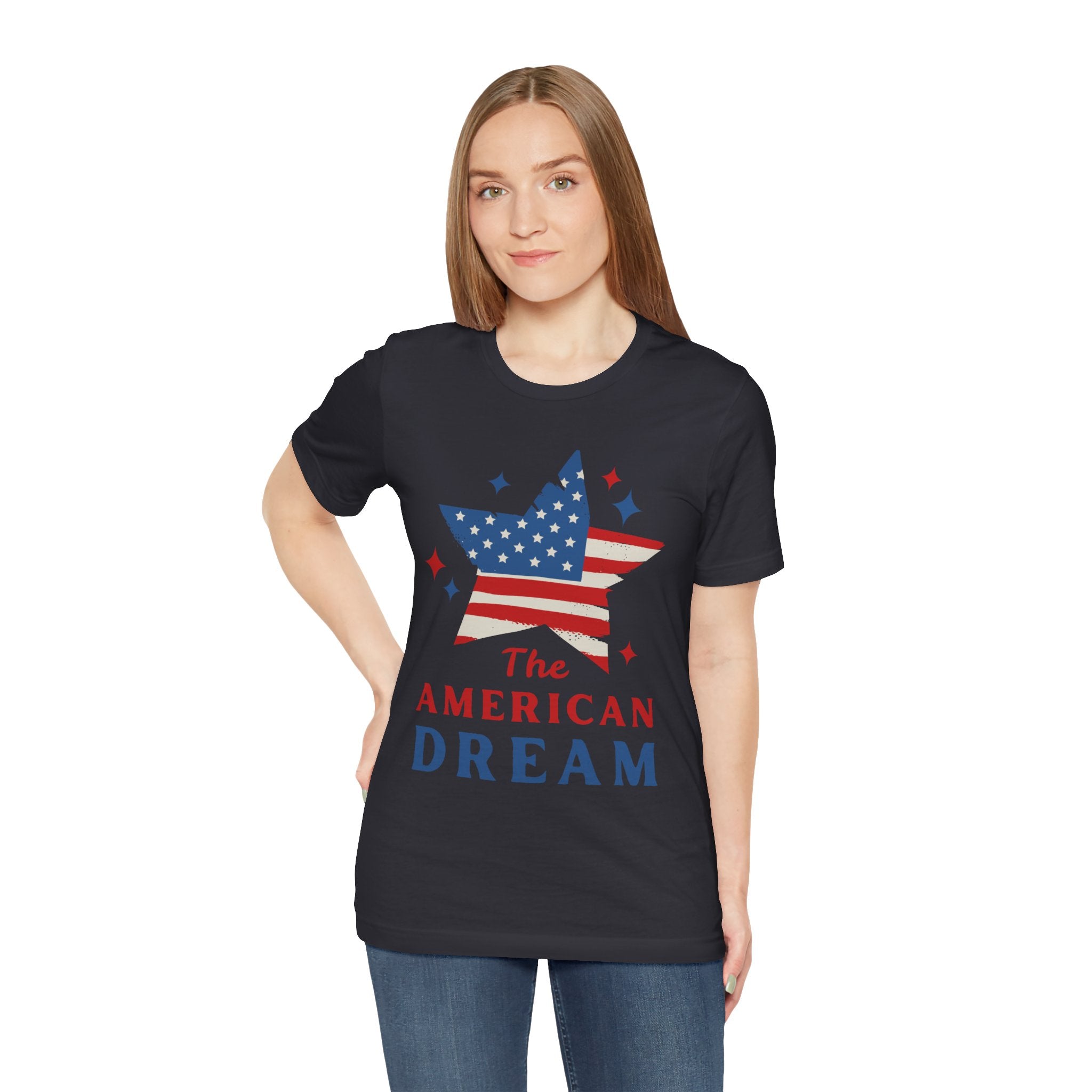 Patriotic T-Shirt, Independence Day Tee, American Dream Shirt, 4th of July Outfit, Stars and Stripes Tee Shirt