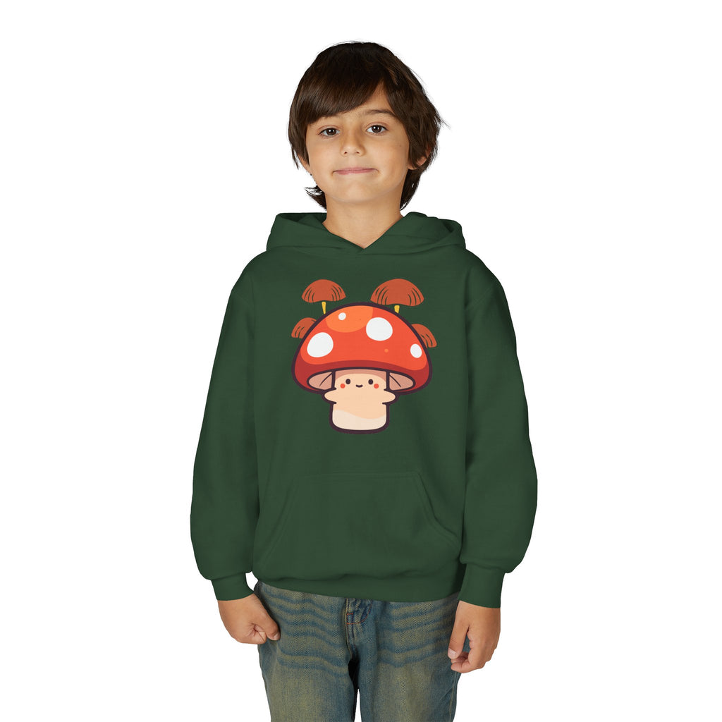 Cute Mushroom Youth Hoodie, Cozy Mushroom Sweatshirt for Kids, Perfect for Fall, Gifts for Young Nature Lovers, Fun Casual Wear