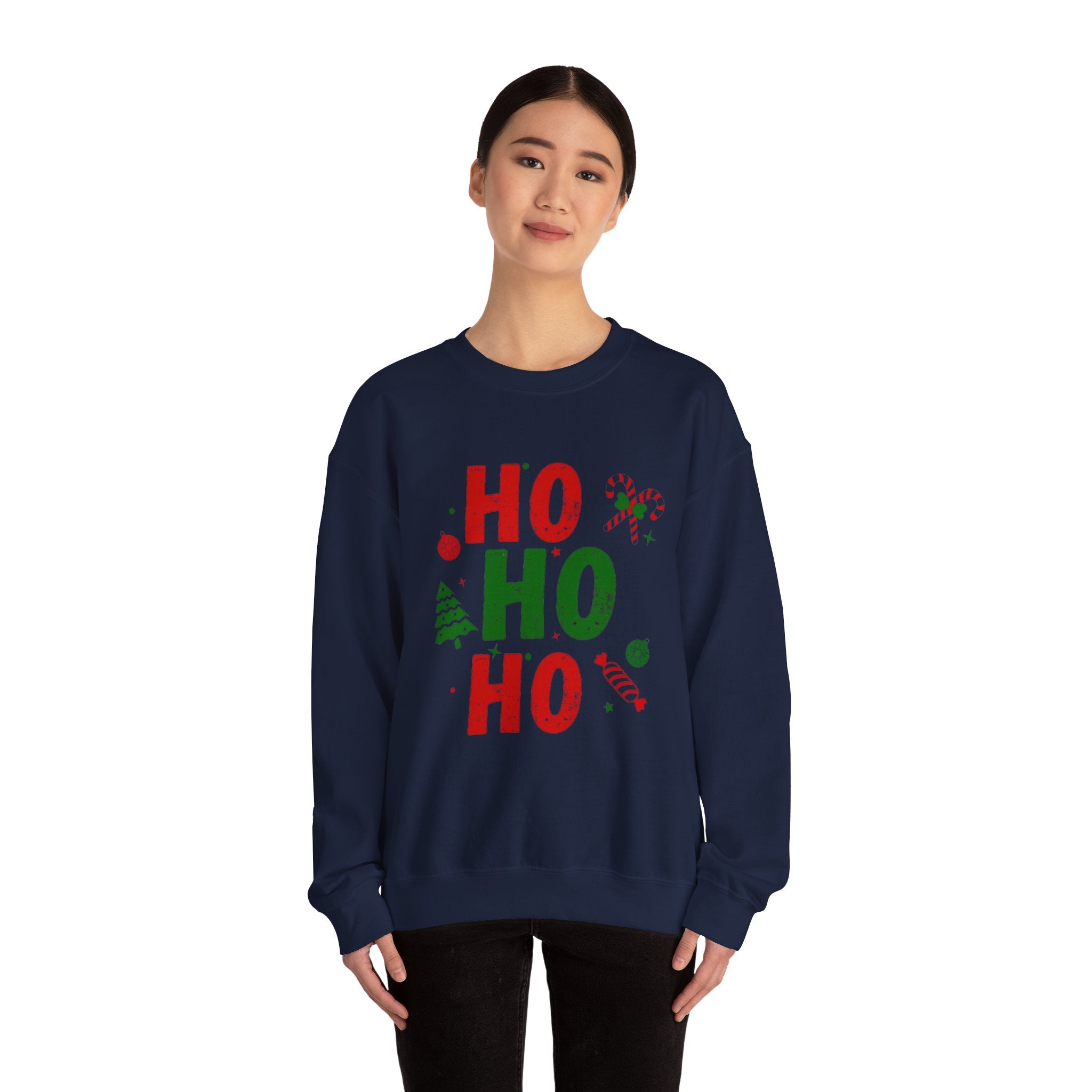 Festive Ho Ho Ho Sweatshirt for Holiday Cheer, Christmas Gift, Cozy Winter Apparel, Family Gatherings, Unisex Holiday Sweatshirt