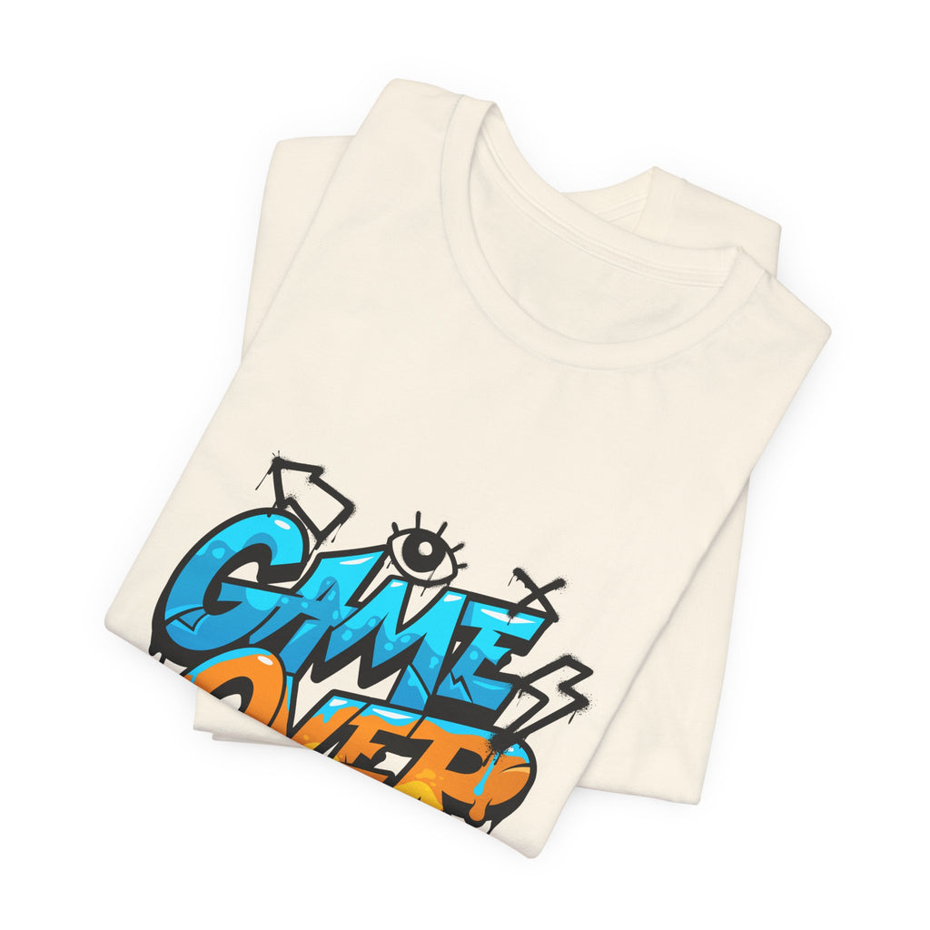 Game Over Unisex Jersey Short Sleeve Tee, Fun Graphic Tee, Gamer Gift, Casual Wear, Birthday Gift, Playful Fashion