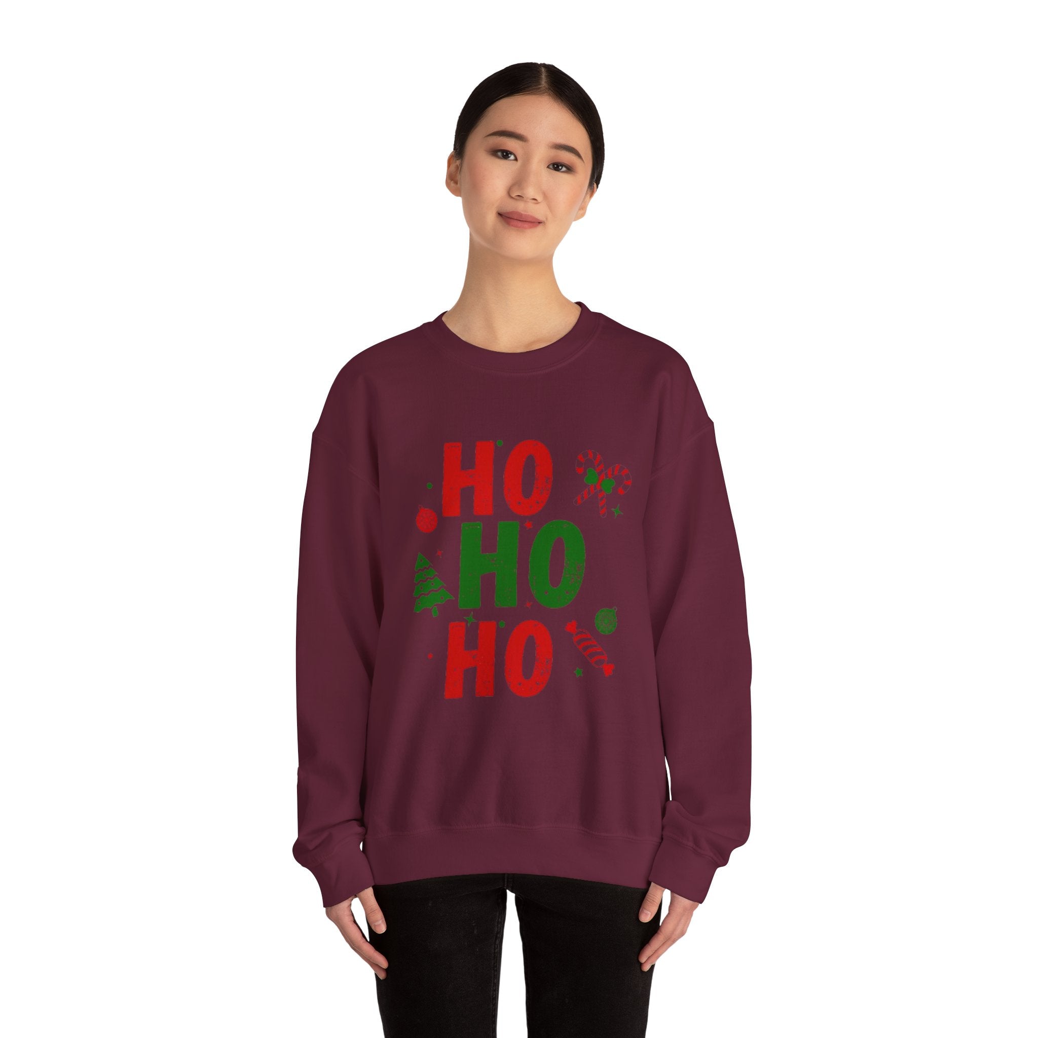 Festive Ho Ho Ho Sweatshirt for Holiday Cheer, Christmas Gift, Cozy Winter Apparel, Family Gatherings, Unisex Holiday Sweatshirt