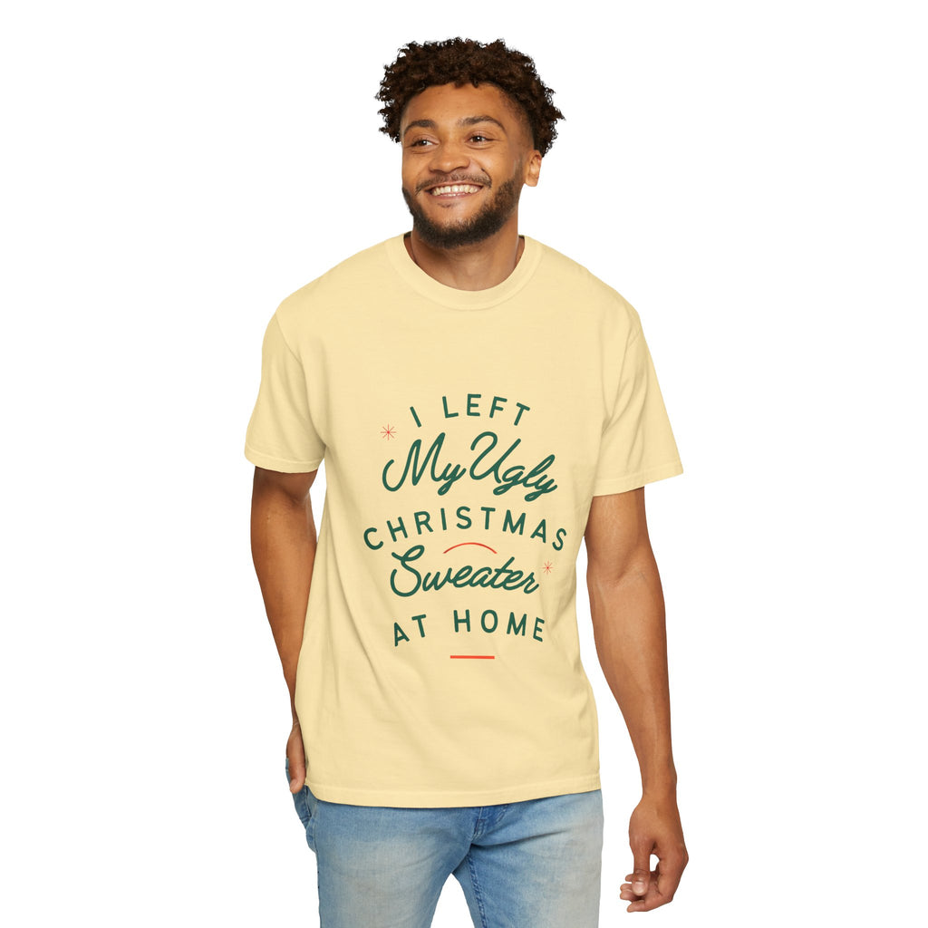 Ugly Christmas Sweater T-Shirt, Fun Holiday Tee, Christmas Gift, Unisex T-Shirt, Festive Party Wear, Family Gathering Shirt