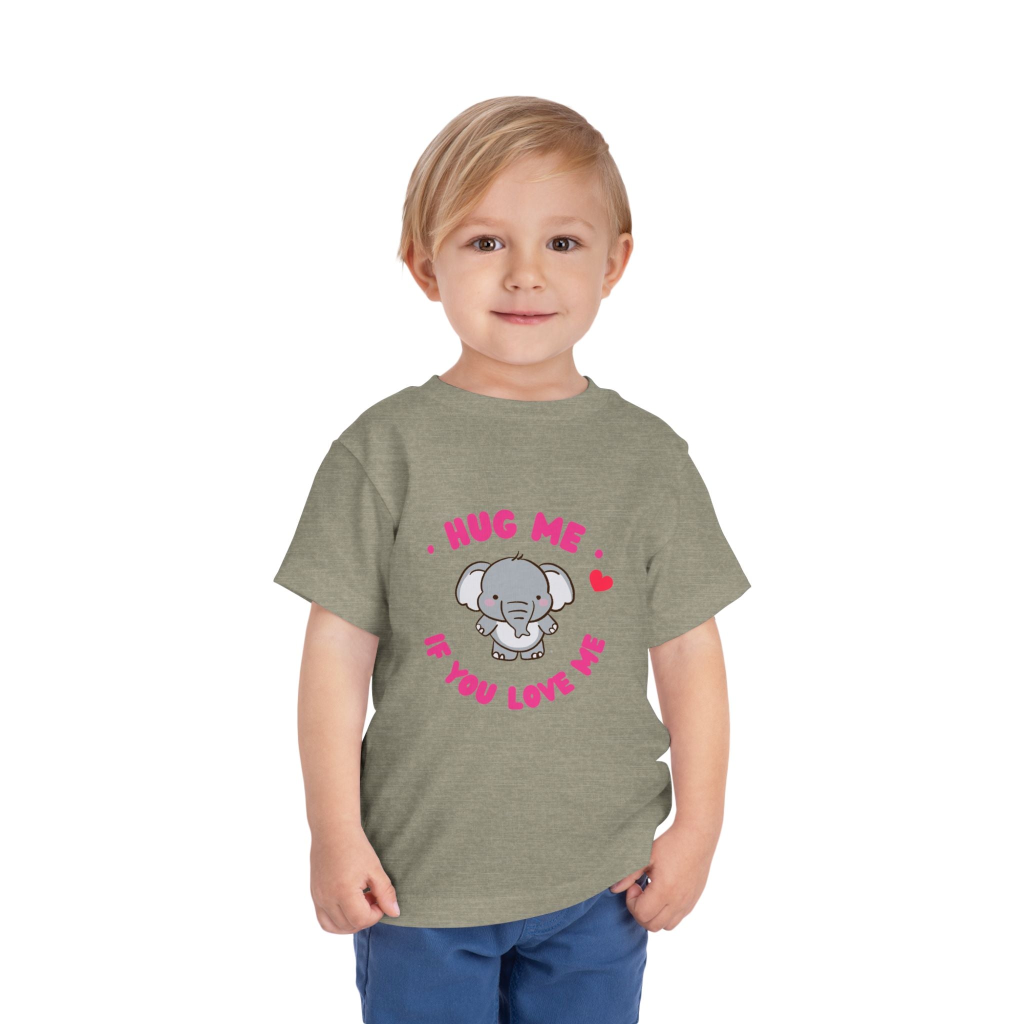 Cute Toddler Tee with Elephant Design - Perfect Gift for Birthdays, Playdates, or Library Visits, Hug Me If You Love Me, Kids Apparel, [...]