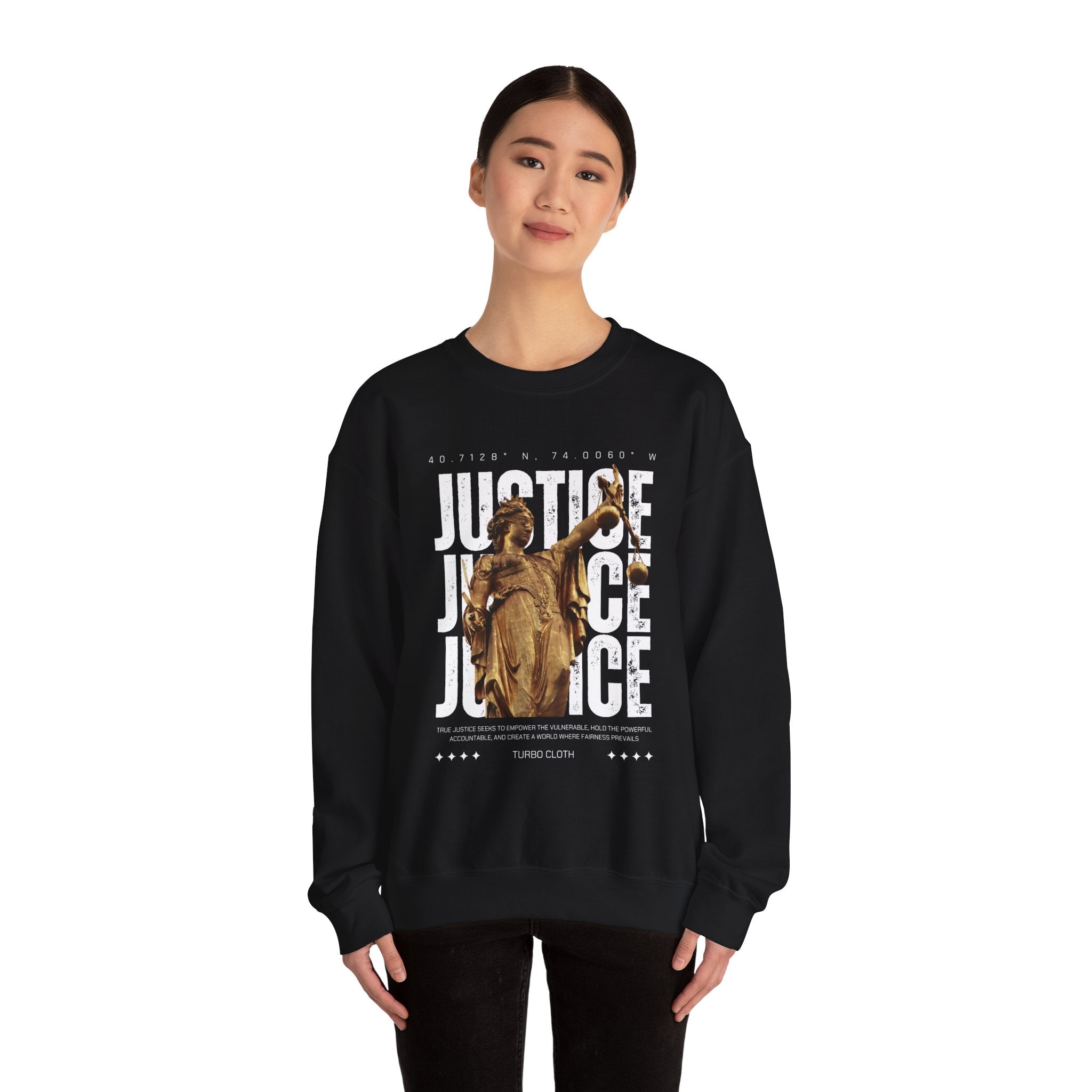 Justice-Themed Unisex Crewneck Sweatshirt | Statement Apparel for Activists, Social Justice, Casual Wear, Gifts, and Awareness