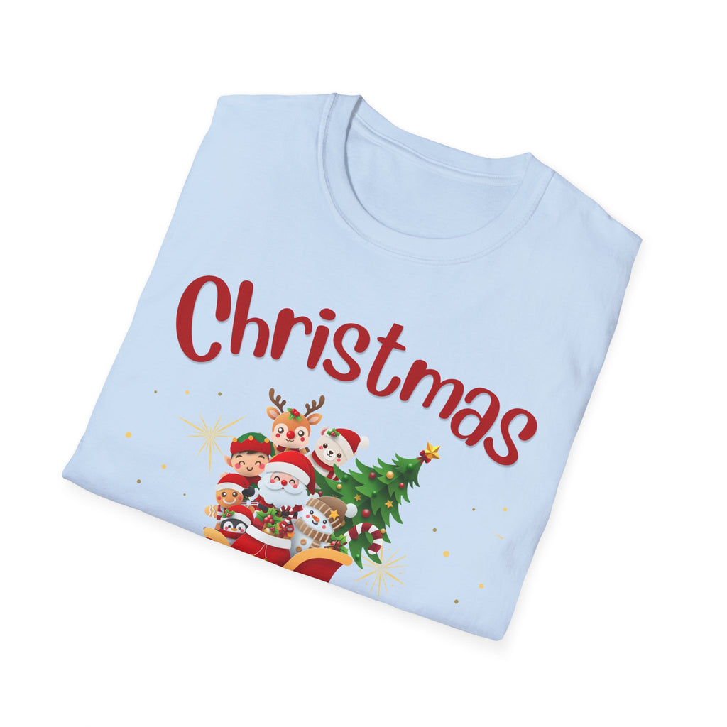 Christmas Themed Unisex Softstyle T-Shirt, Holiday Apparel, Festive Tee, Christmas Gift, Family Gatherings, Ugly Sweater Alternative