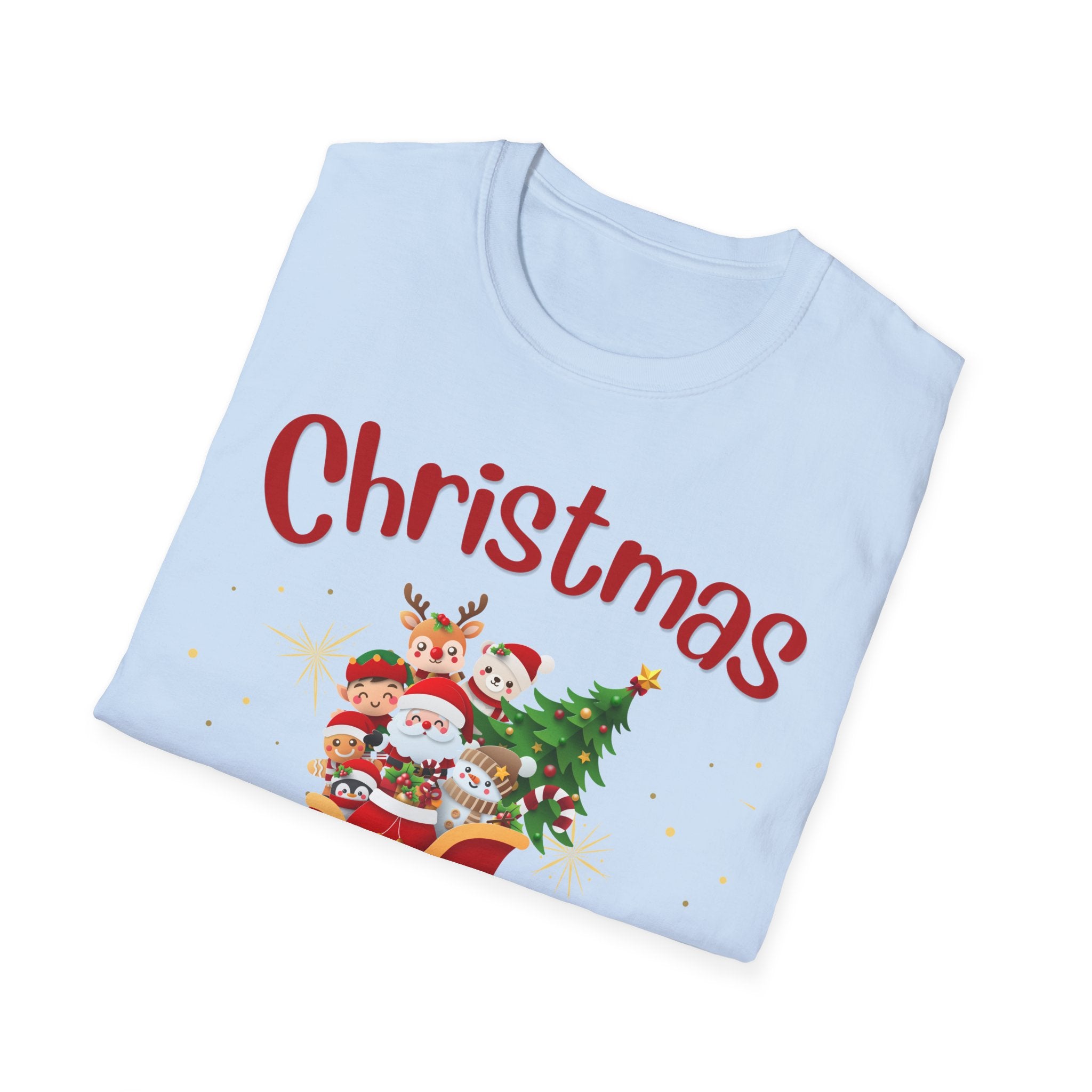 Christmas Themed Unisex Softstyle T-Shirt, Holiday Apparel, Festive Tee, Christmas Gift, Family Gatherings, Ugly Sweater Alternative