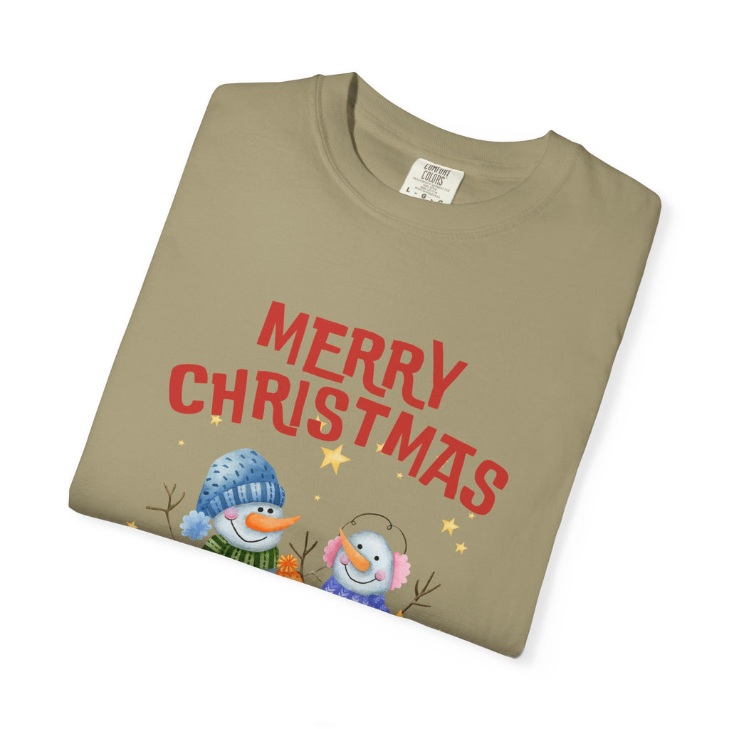 Merry Christmas Unisex Garment-Dyed T-shirt, Cozy Holiday Tee, Festive Winter Apparel, Christmas Gift, Seasonal Fashion
