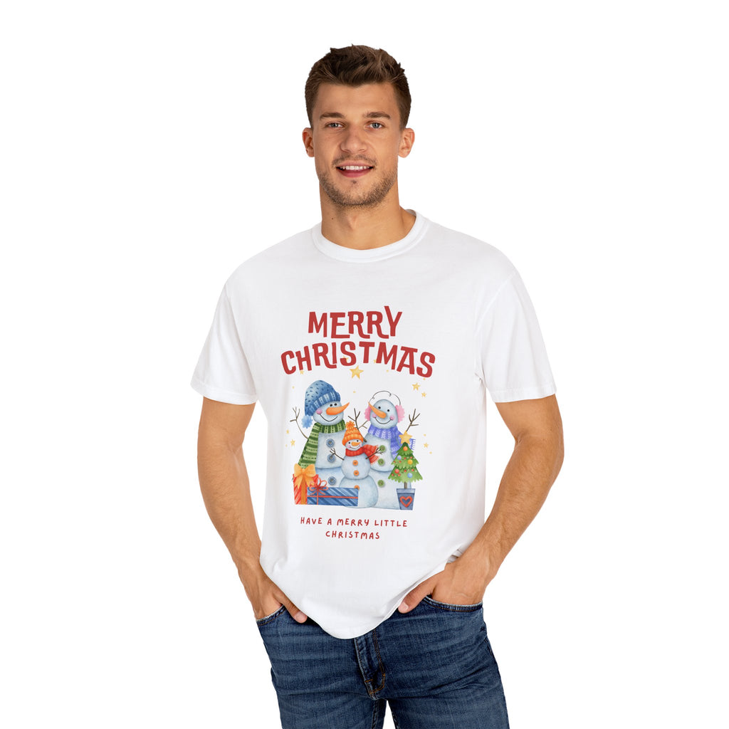 Merry Christmas Unisex Garment-Dyed T-shirt, Cozy Holiday Tee, Festive Winter Apparel, Christmas Gift, Seasonal Fashion