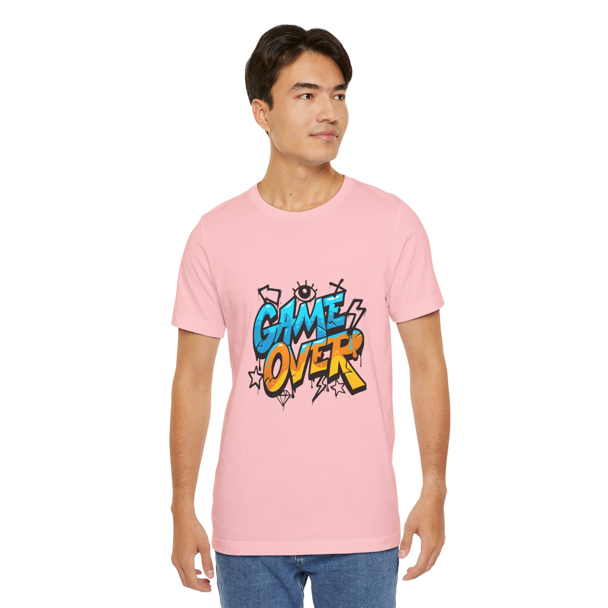 Game Over Unisex Jersey Short Sleeve Tee, Fun Graphic Tee, Gamer Gift, Casual Wear, Birthday Gift, Playful Fashion