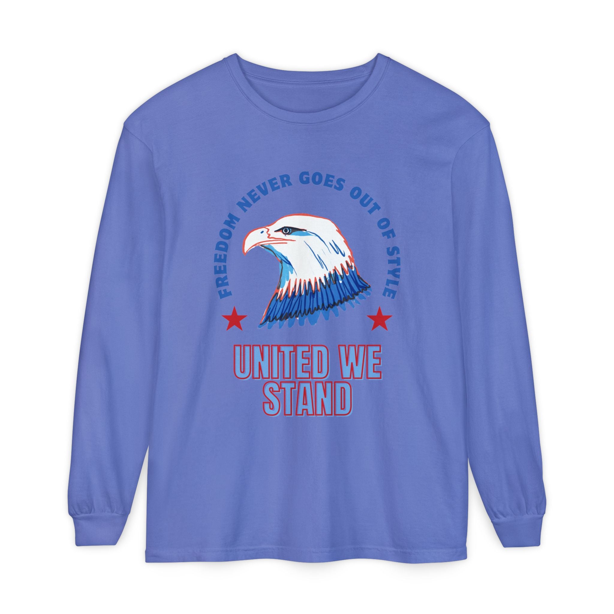 Patriotic Long Sleeve T-Shirt Perfect for Celebrating Holidays, Independence Days