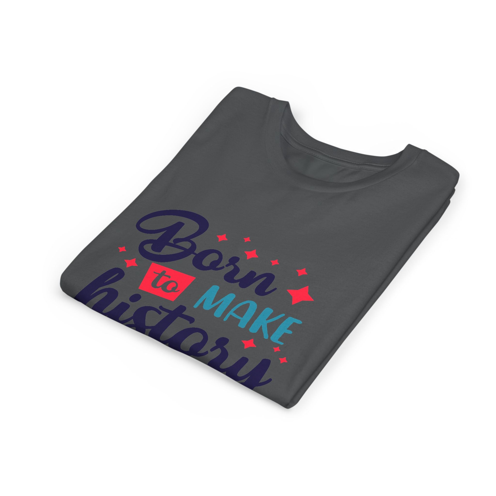 Inspired Youth Short Sleeve Tee: 'Born to Make History' Shirt, Kids Motivational Tee, Birthday Gift, Back to School, Fun Everyday Wear