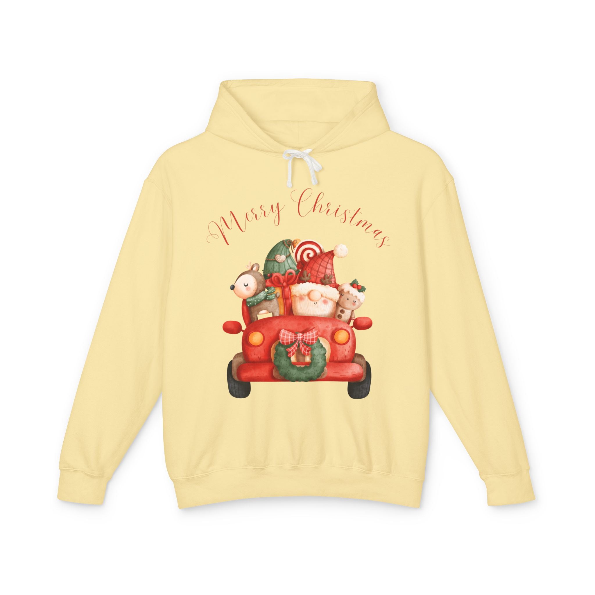 Merry Christmas Hoodie, Unisex Lightweight Sweatshirt, Holiday Gift, Cozy Christmas Sweatshirt, Festive Apparel, Christmas Outfit
