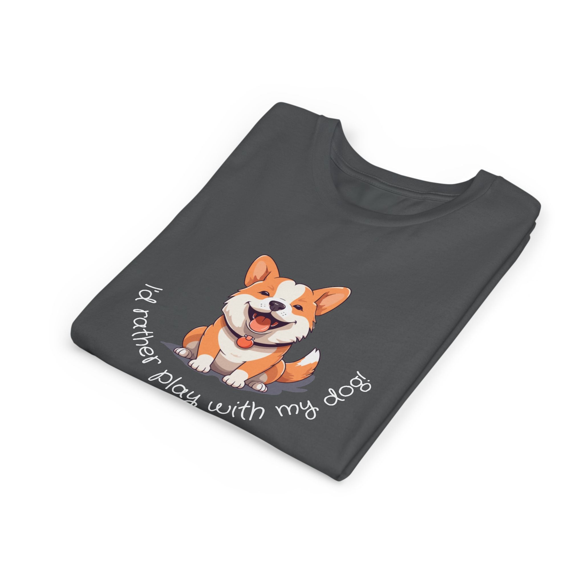 Youth Dog Lover Tee, Kids Corgi Shirt, Playful Dog T-Shirt, Pet Lover Gift, Children's Animal Apparel