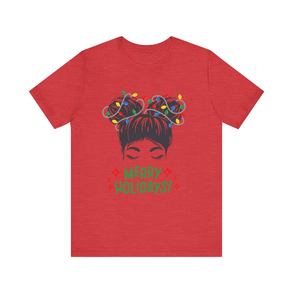 Festive Holiday Tee - Merry Holidays Graphic, Unisex Jersey Short Sleeve Shirt, Christmas Apparel, Seasonal Gift, Cozy Vibes