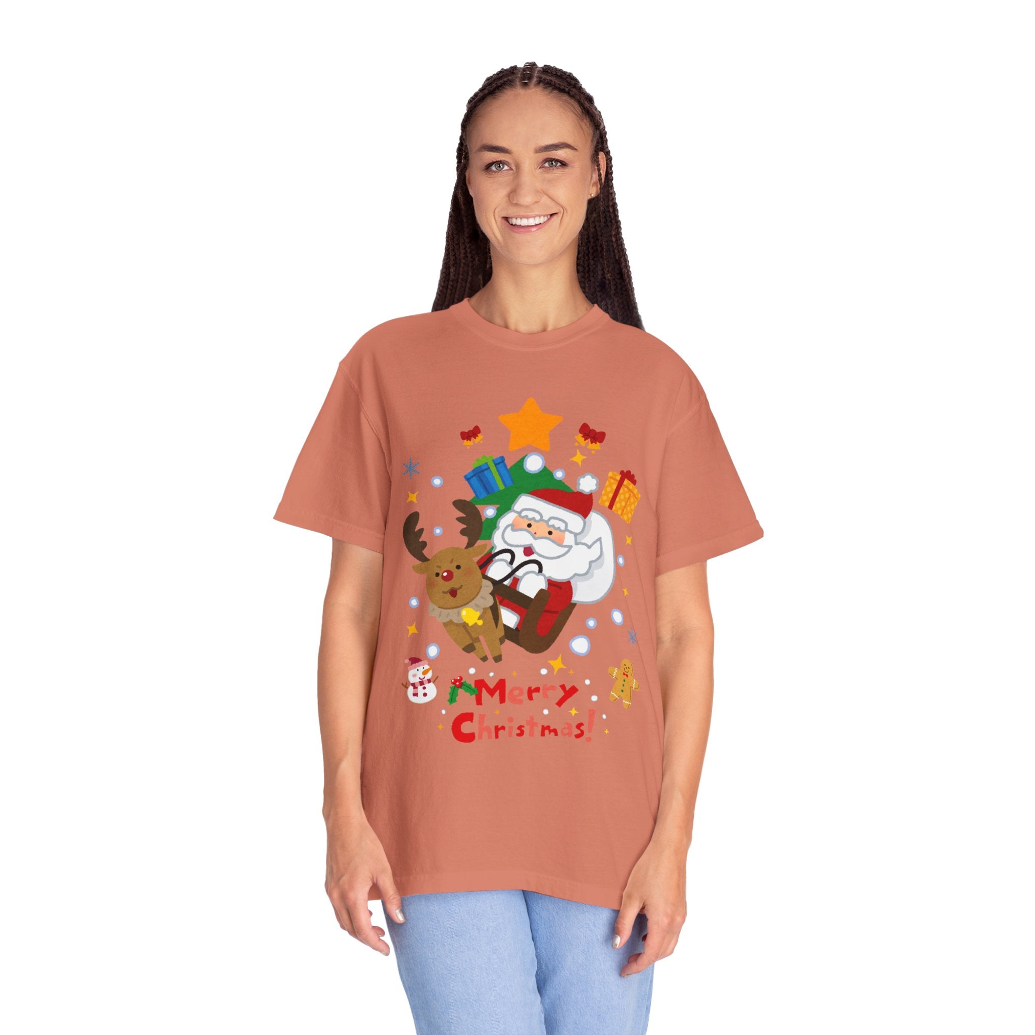 Festive Santa T-Shirt | Christmas Tee, Unisex Holiday Shirt, Merry Christmas Gift, Cute Design for Kids & Adults
