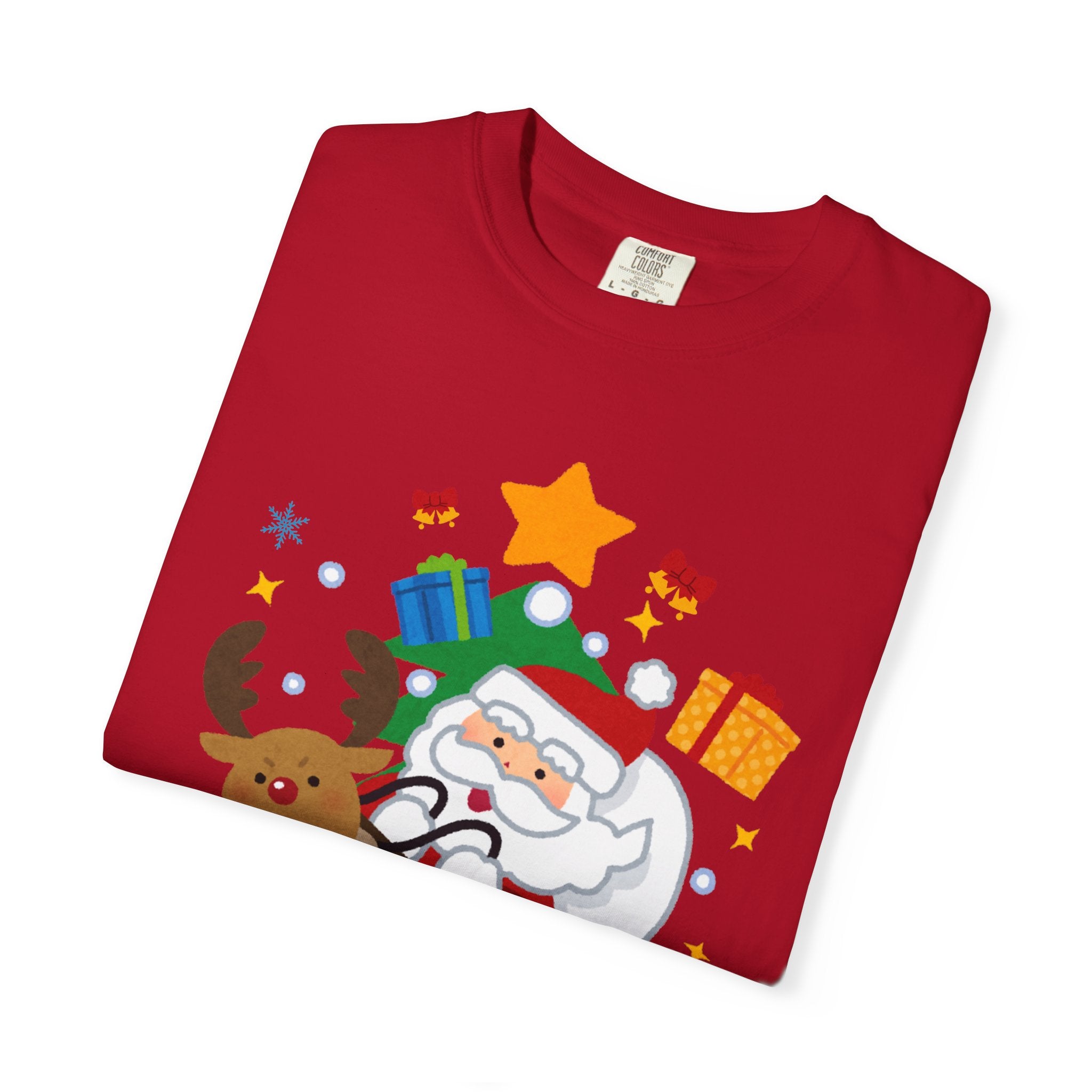 Festive Santa T-Shirt | Christmas Tee, Unisex Holiday Shirt, Merry Christmas Gift, Cute Design for Kids & Adults