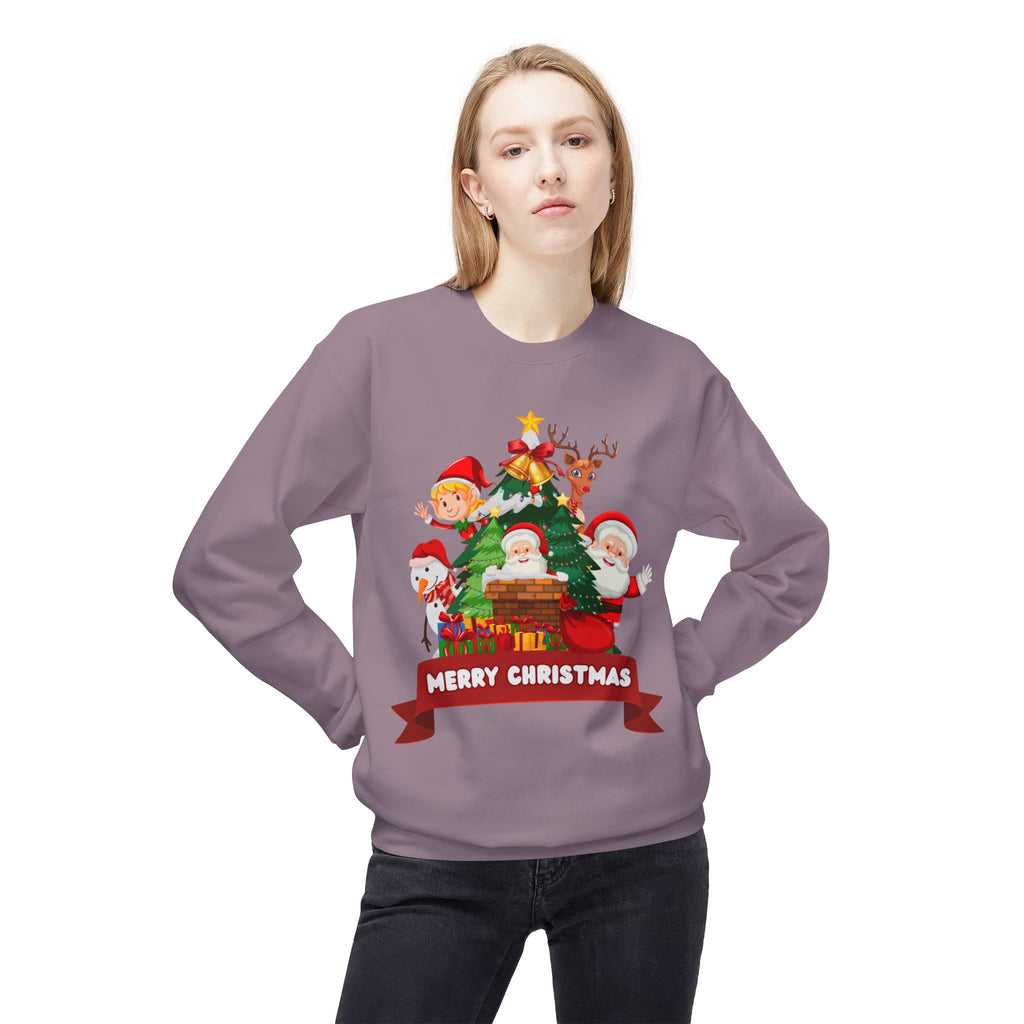 Festive Christmas Sweatshirt, Cozy Holiday Crewneck, Merry Christmas Gift, Family Matching Sweatshirt, Winter Apparel, Santa Design