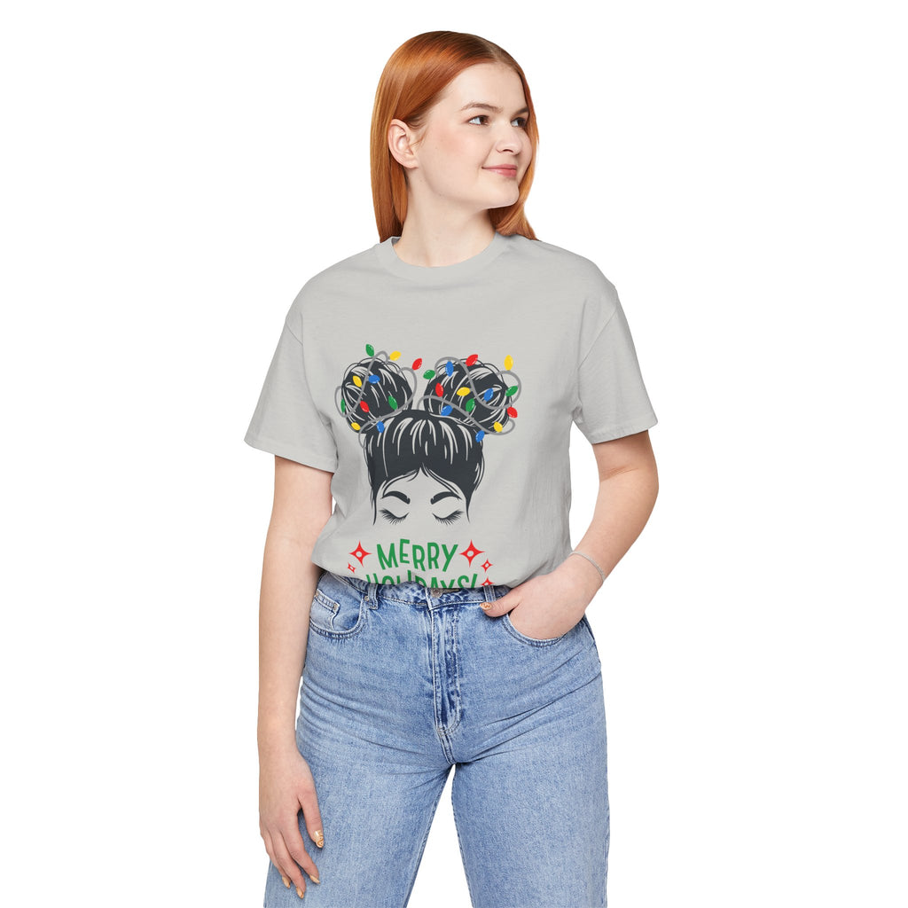 Festive Holiday Tee - Merry Holidays Graphic, Unisex Jersey Short Sleeve Shirt, Christmas Apparel, Seasonal Gift, Cozy Vibes