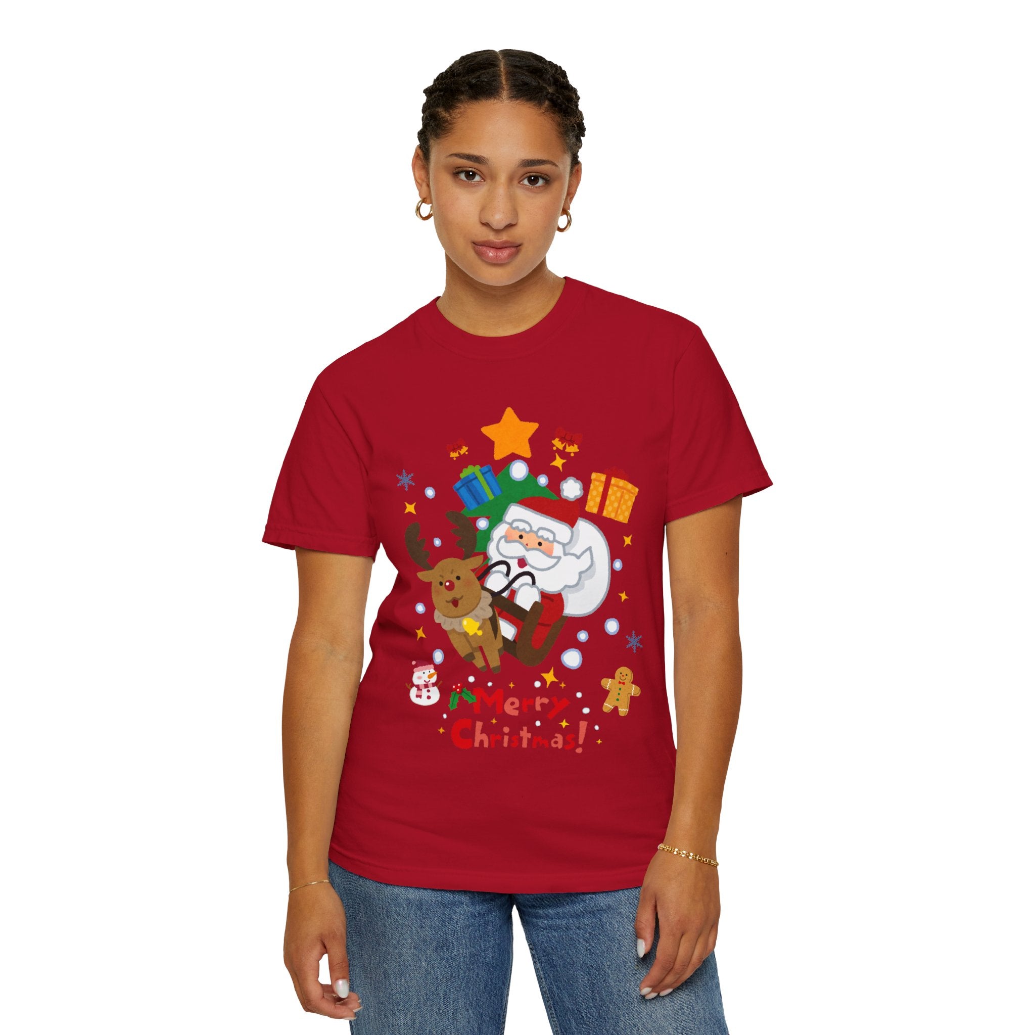 Festive Santa T-Shirt | Christmas Tee, Unisex Holiday Shirt, Merry Christmas Gift, Cute Design for Kids & Adults
