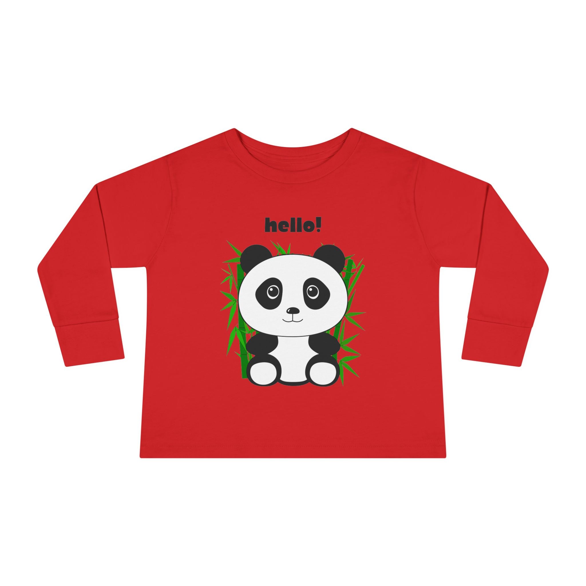 Adorable Panda Toddler Long Sleeve Tee, Cute Kids Shirt, Baby Shower Gift, Birthday, Everyday Wear, Comfortable Kids Apparel