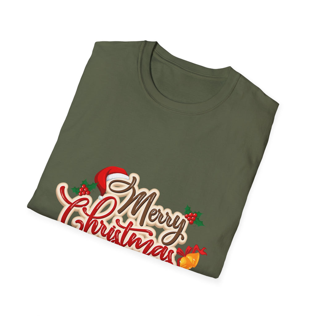 Merry Christmas Unisex Softstyle T-Shirt | Holiday Tee, Christmas Gift, New Year Shirt, Seasonal Apparel, Festive Wear