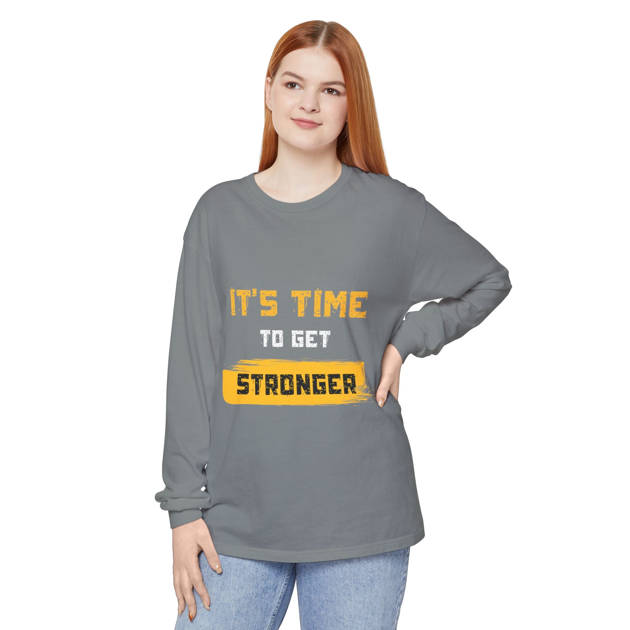 Unisex Motivational Long Sleeve Tee - 'It's Time Stronger' - Perfect Gift for Fitness Lovers, Gym Attire, Casual Wear, Inspirational [...]