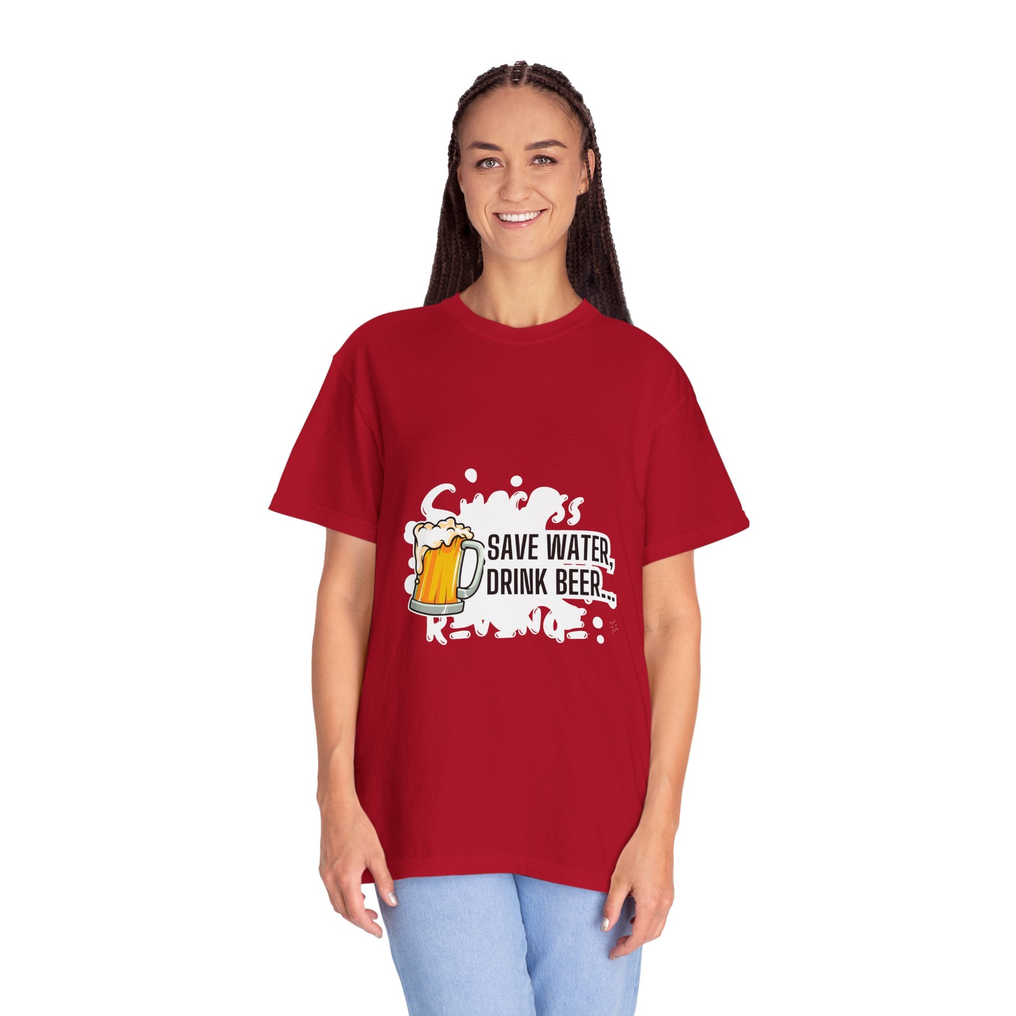 Beer Lovers Unisex T-Shirt, Fun Graphic Tee for Parties, Great Gift for Festivals, Casual Wear for Beer Enthusiasts, Save Water Drink Beer