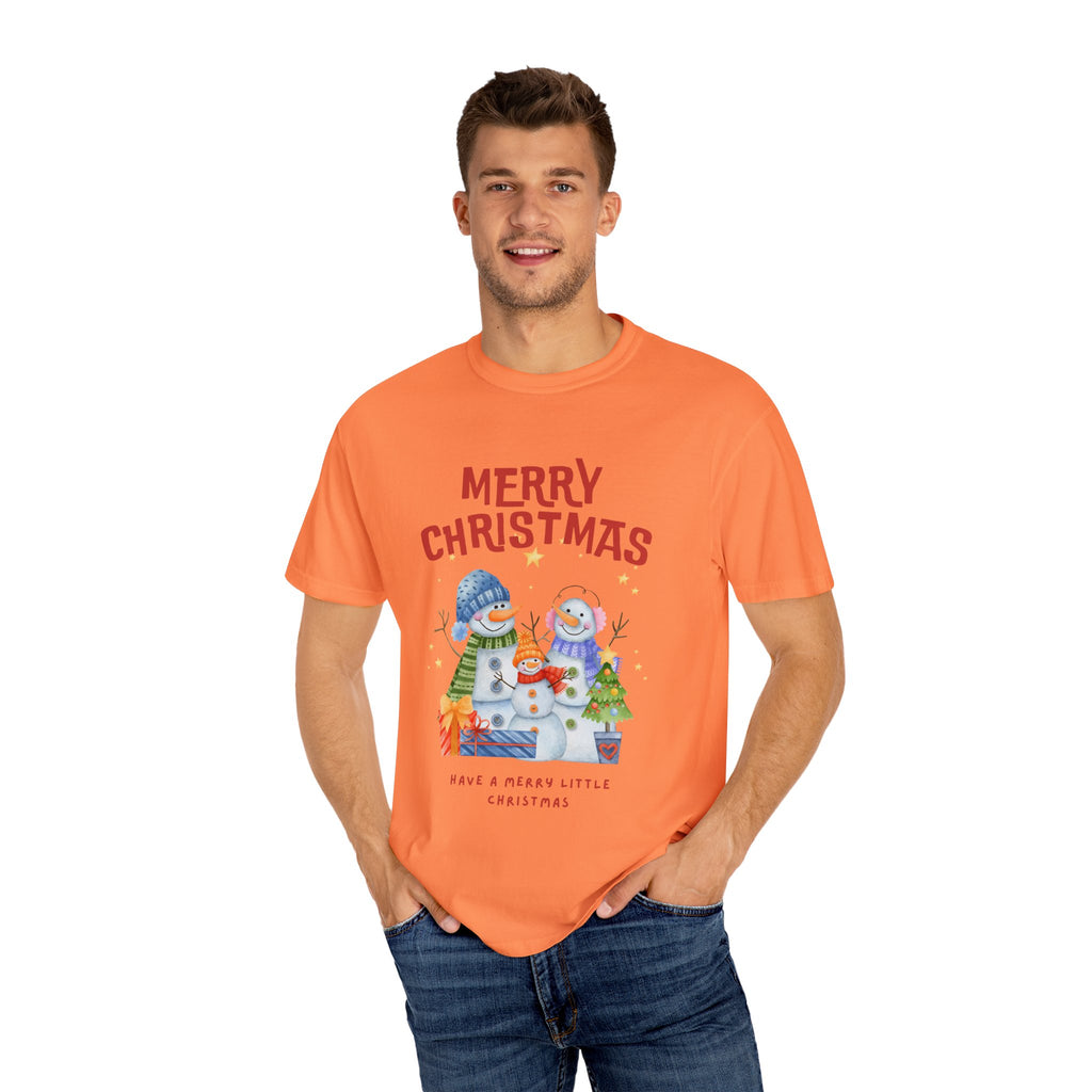 Merry Christmas Unisex Garment-Dyed T-shirt, Cozy Holiday Tee, Festive Winter Apparel, Christmas Gift, Seasonal Fashion
