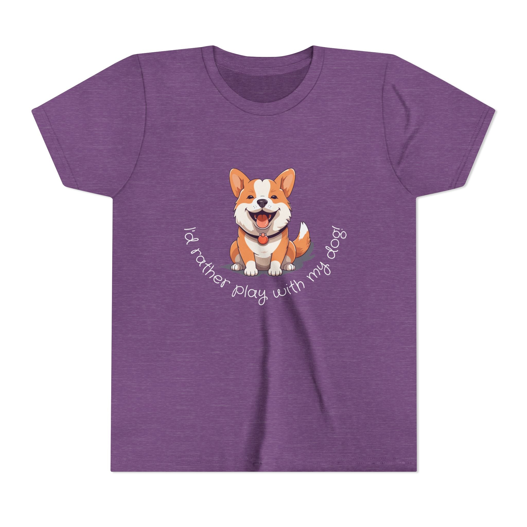 Youth Dog Lover Tee, Kids Corgi Shirt, Playful Dog T-Shirt, Pet Lover Gift, Children's Animal Apparel