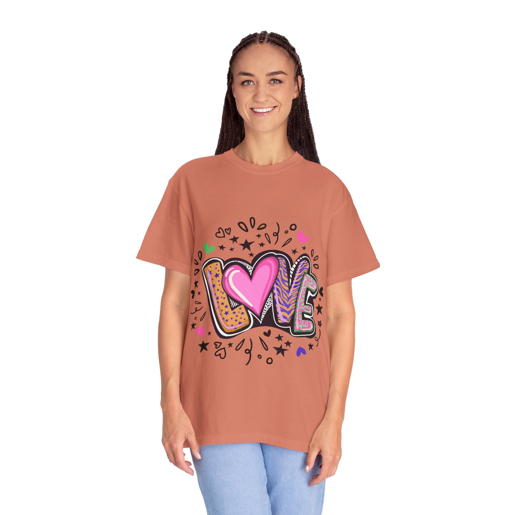 Love Vibes Unisex Garment-Dyed T-shirt | Perfect for Valentine's Day, Anniversaries, Casual Wear, Gifts, and Everyday Love
