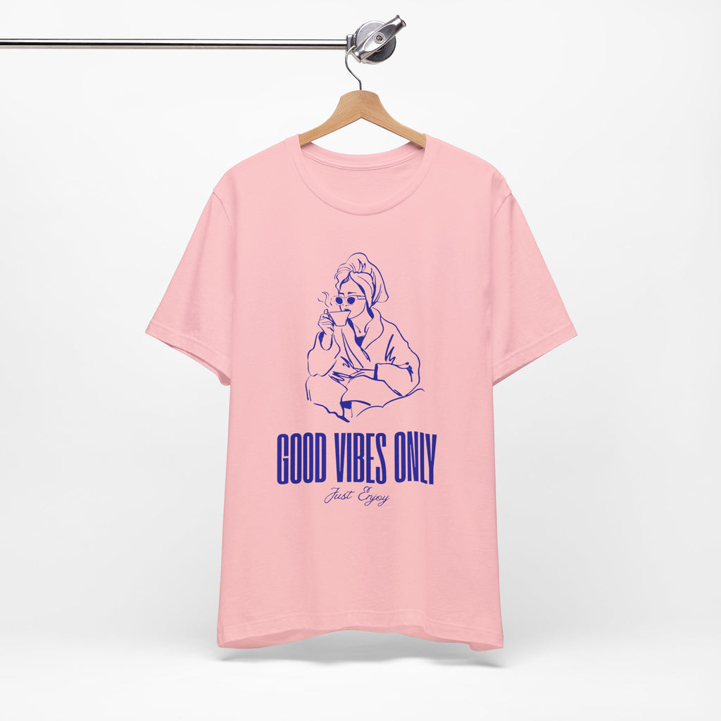 Good Vibes Only Unisex Jersey Tee - Relaxed Fit, Casual Outing, Gift for Friend, Positive Energy Shirt, Summer Wear
