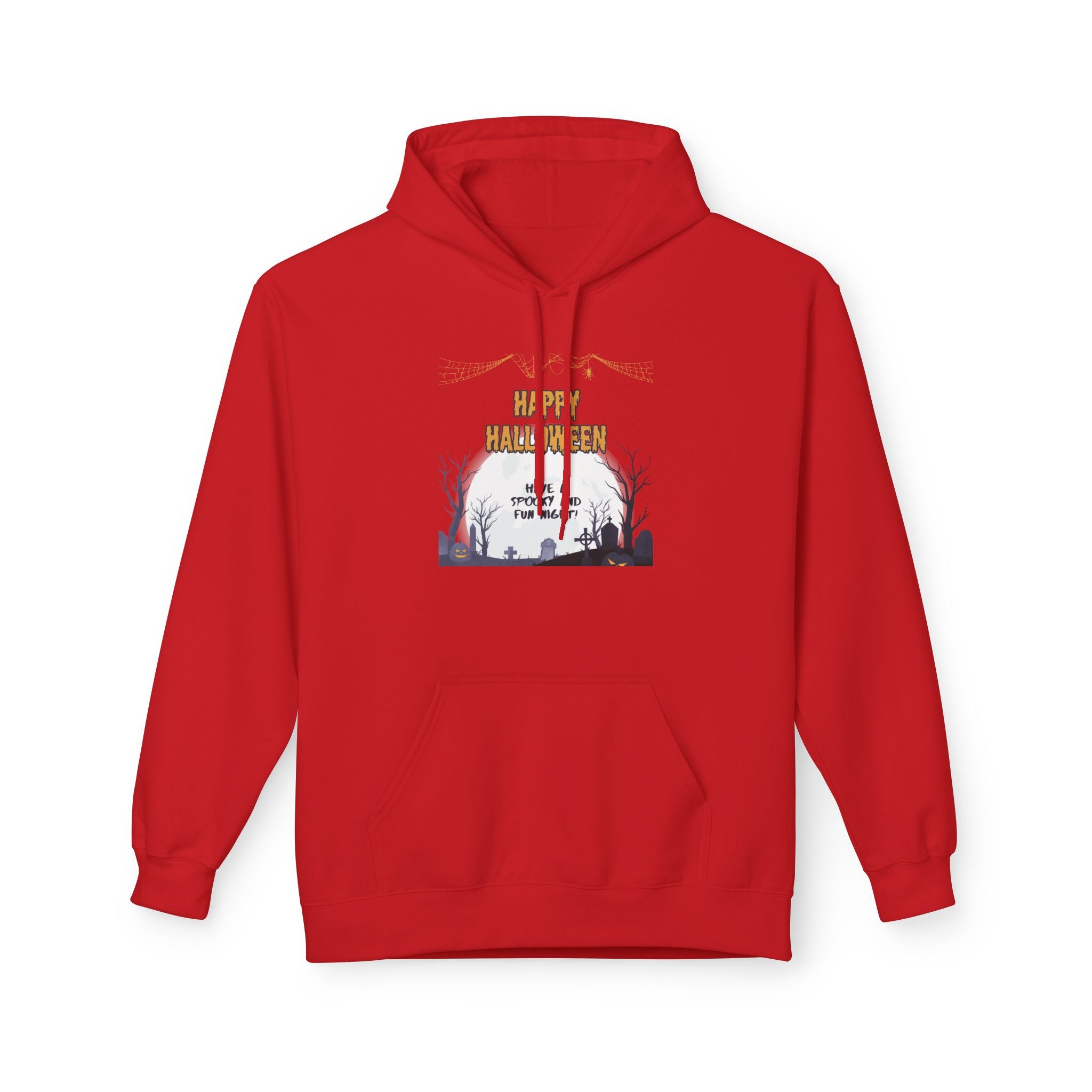 Spooky Halloween Fleece Hoodie, Unisex Softstyle Hoodie, Cozy Fall Apparel, Trick or Treat Sweater, Perfect for Halloween Parties