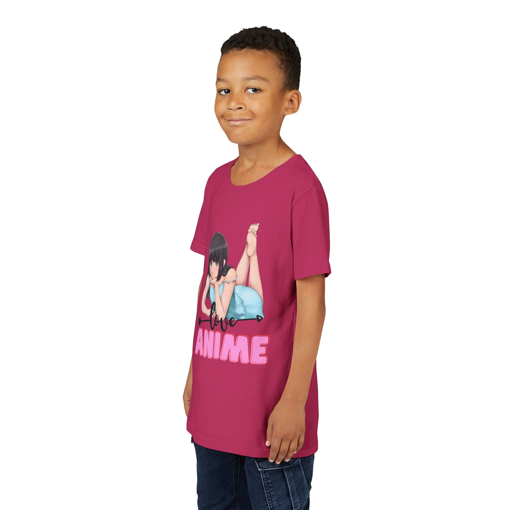 Anime Love Youth Tee, Kids' Anime Shirt, Manga Fans Gift, Cute Youth T-Shirt, Kawaii Apparel for Kids, Anime Enthusiasts Tee