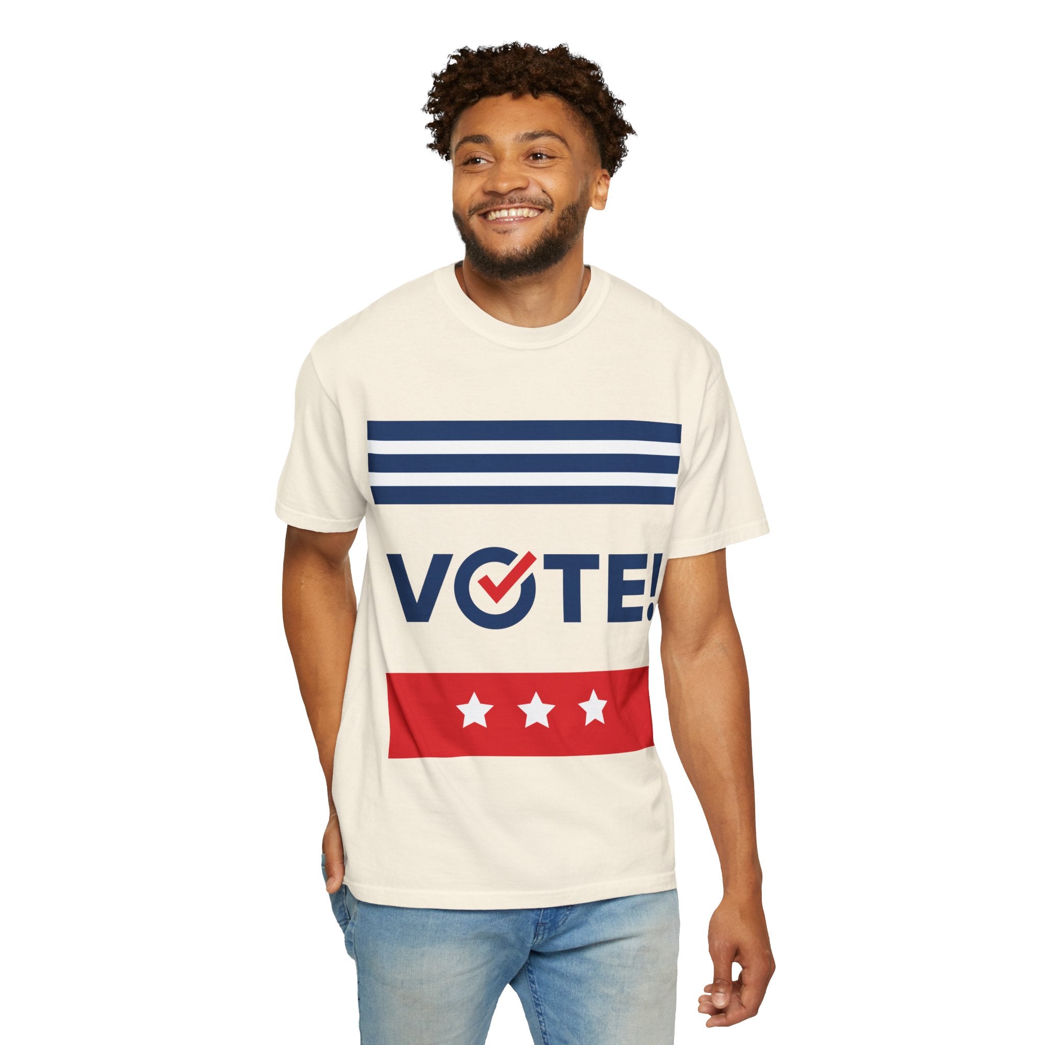 Vote! Garment-Dyed T-Shirt | Unisex Voter Apparel, Election Day Outfit, Political Statement Tee, Casual Advocacy Shirt, Gift for Activists