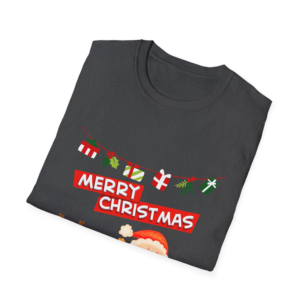 Christmas Cheer T-Shirt, Merry Christmas Tee, Festive Holiday Shirt, Unisex Christmas Apparel, Santa and Reindeer Design