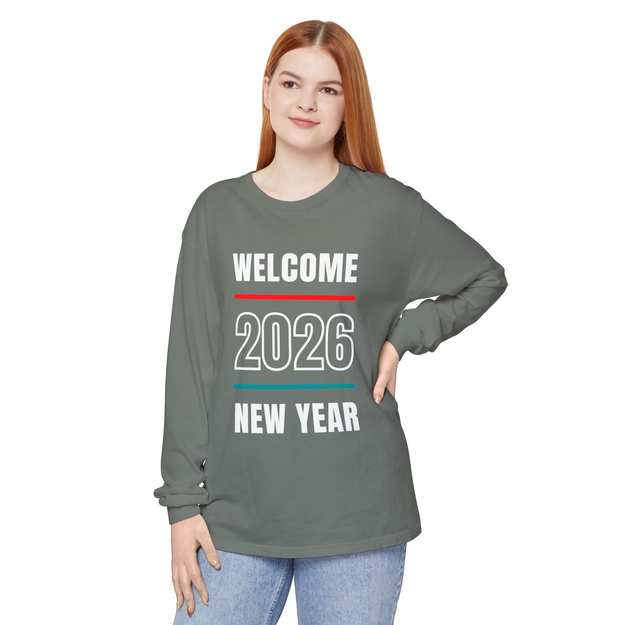 2026 New Year Long Sleeve T-Shirt | Unisex Cotton Tee for Celebration, Holiday Gift, Festive Apparel, Casual Wear