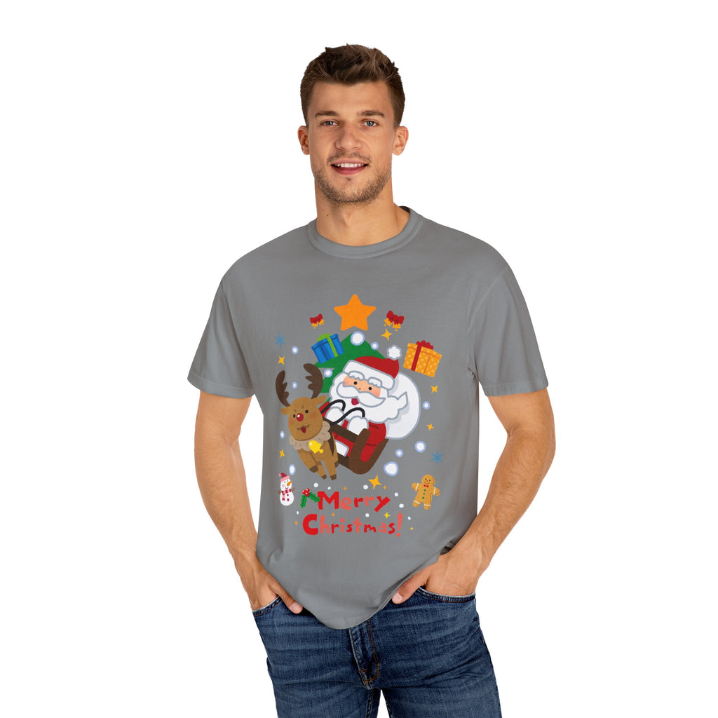 Festive Santa T-Shirt | Christmas Tee, Unisex Holiday Shirt, Merry Christmas Gift, Cute Design for Kids & Adults