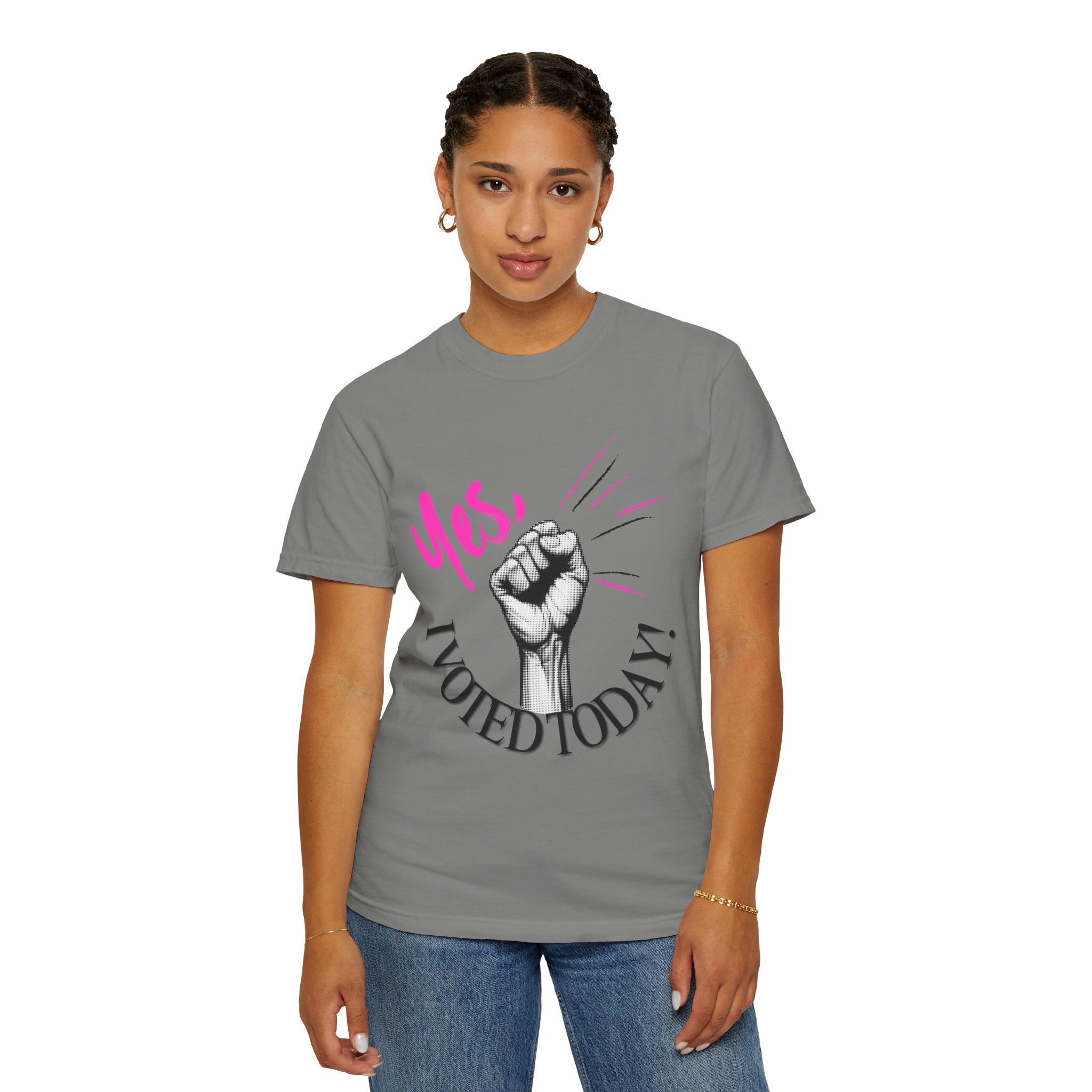 Empowering Voting T-shirt, Yes I Voted Today Tee, Unisex Garment-Dyed Shirt, Election Day Apparel, Civic Engagement Top